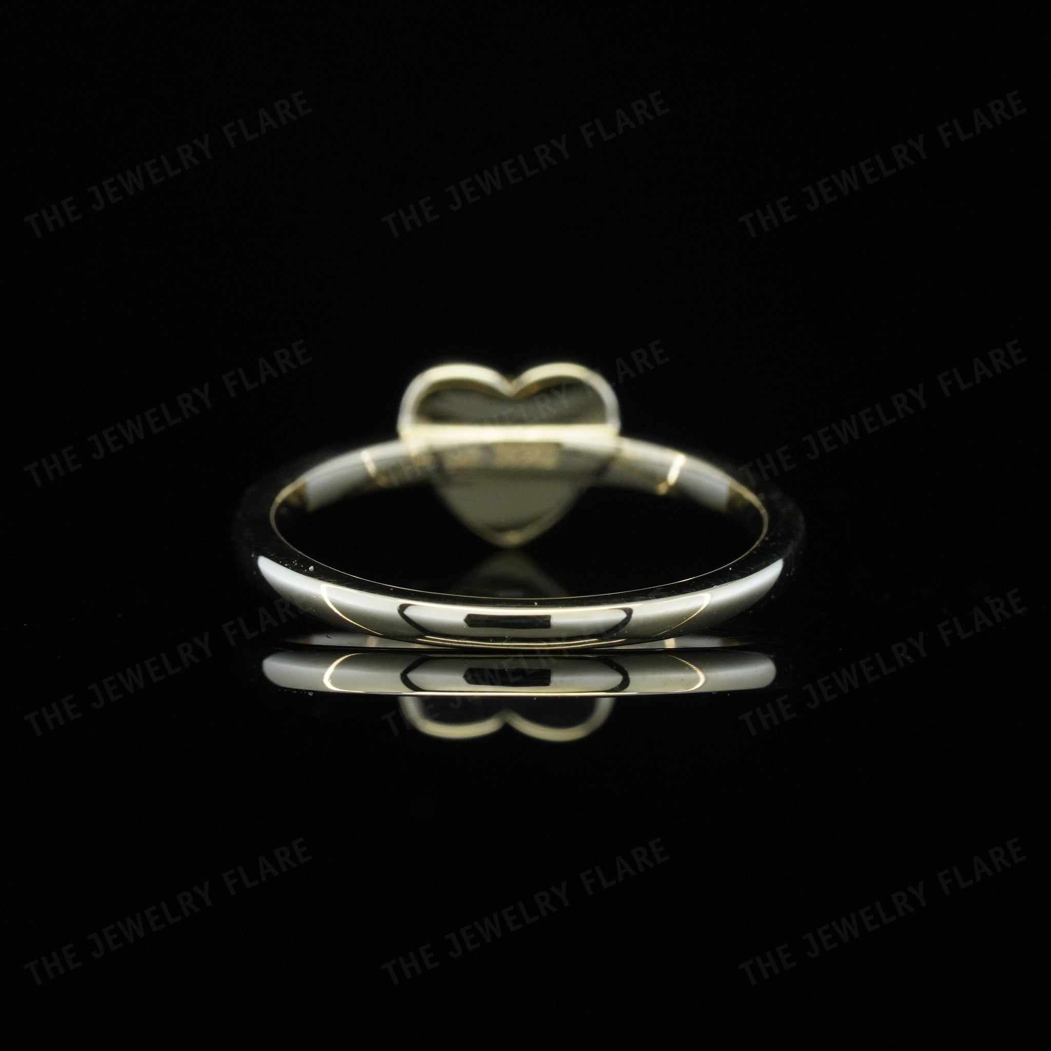 Kids Solid Gold Heart Shaped Initial Ring Fifth