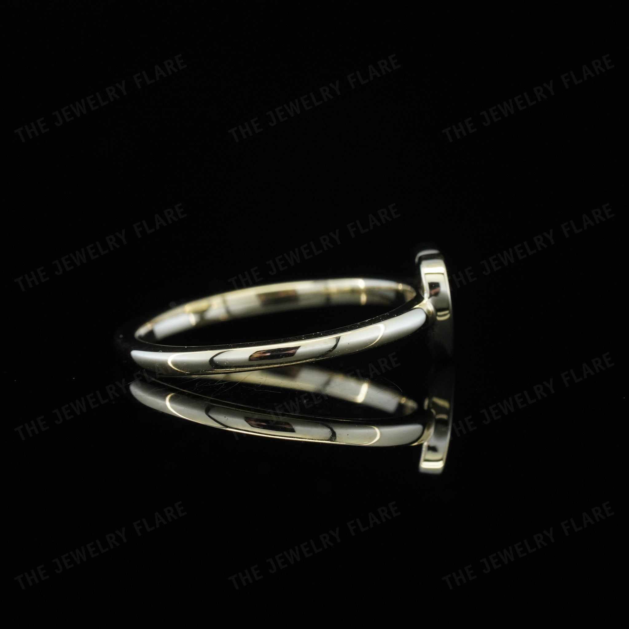 Kids Solid Gold Heart Shaped Initial Ring Six