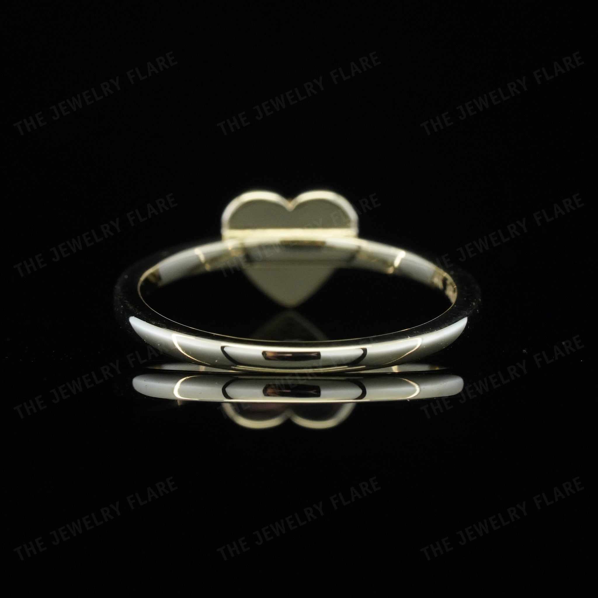 Heart Shaped Plain Gold Initial Ring For Kids Fifth