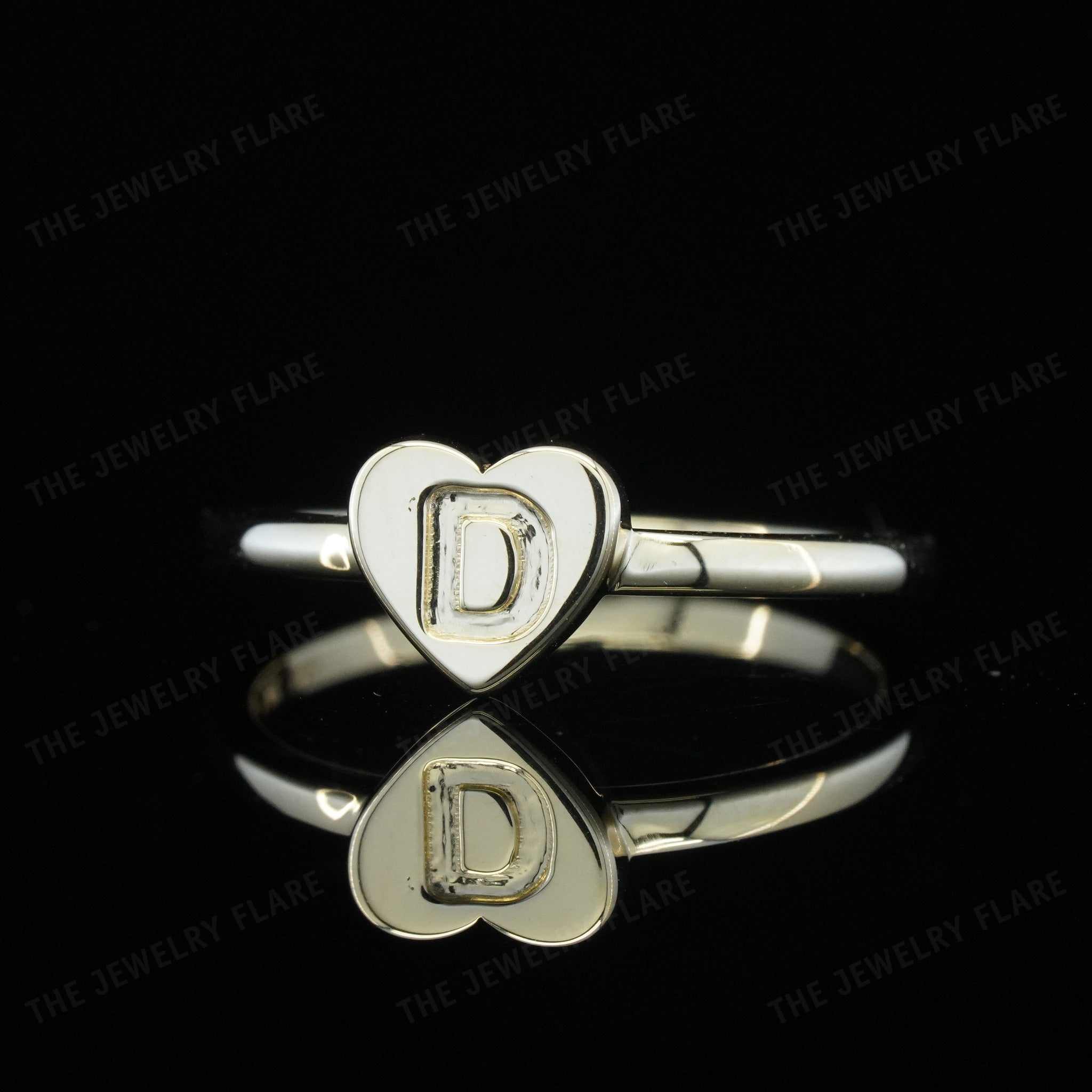 D Initial Letter Heart Shaped 14K Gold Kids Jewelry Second