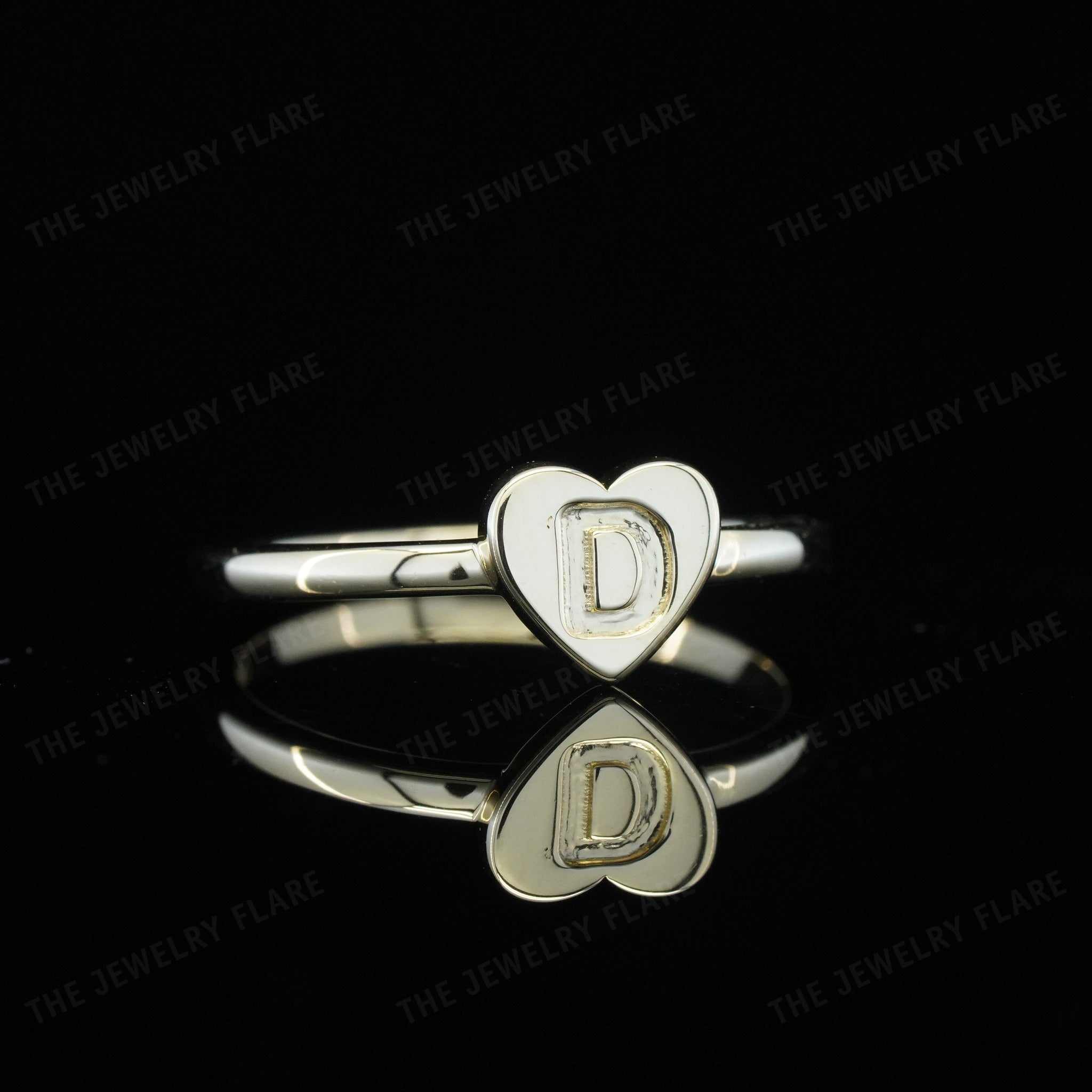 D Initial Letter Heart Shaped 14K Gold Kids Jewelry Third