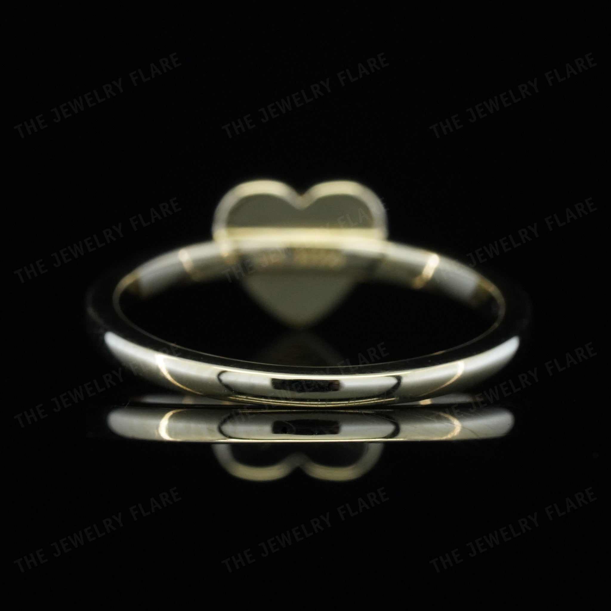 Heart Shaped Initial Ring for Kids Girls Third