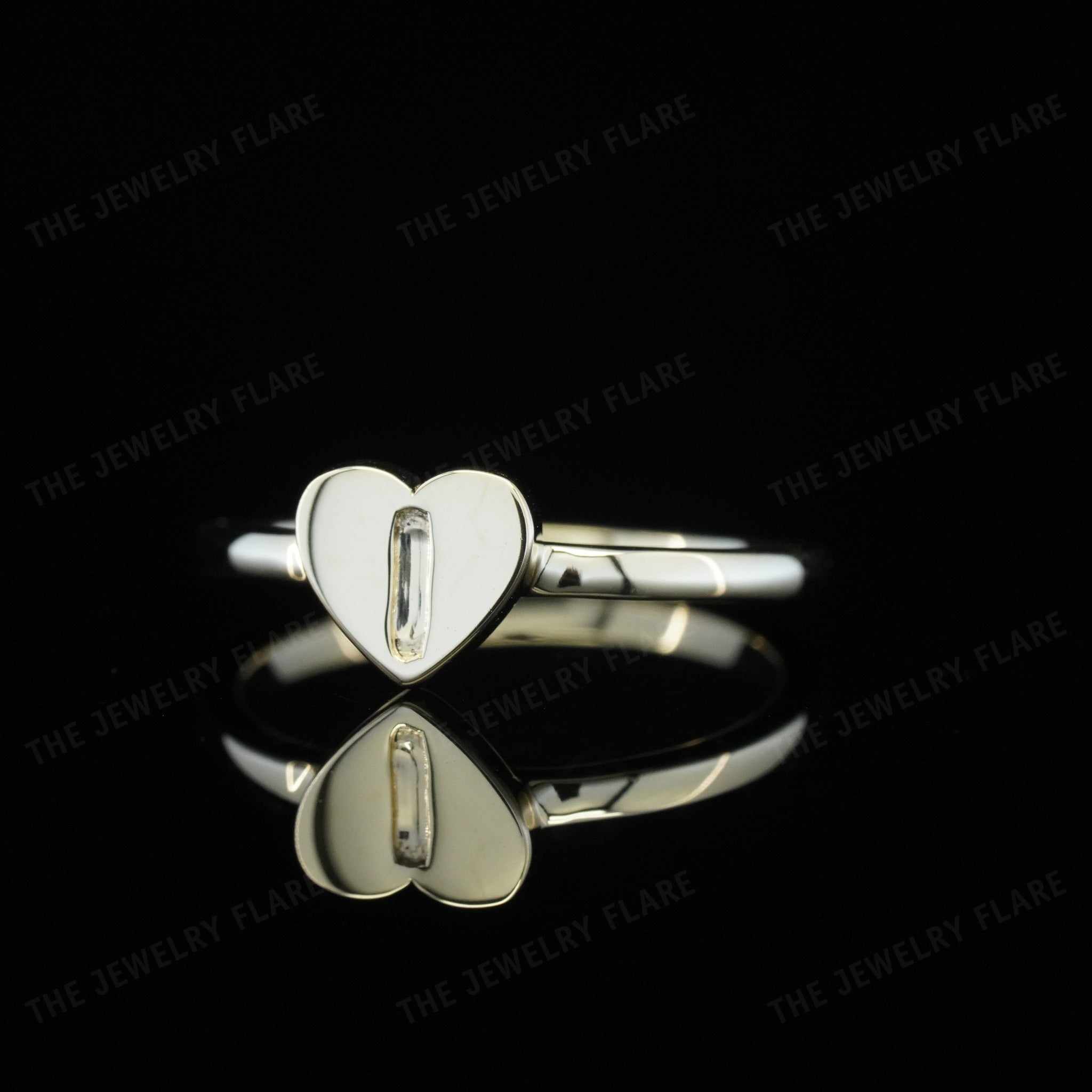 Heart Initial Ring for Girls Custom Gift for Kids Second