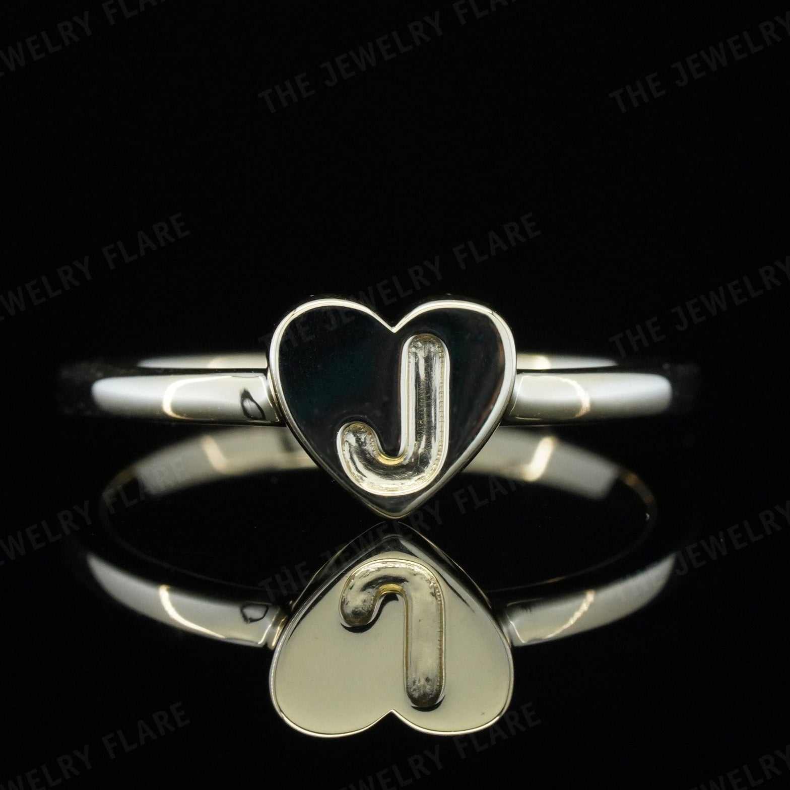 Custom Heart Initial Ring for Kids Personalized Gifts First