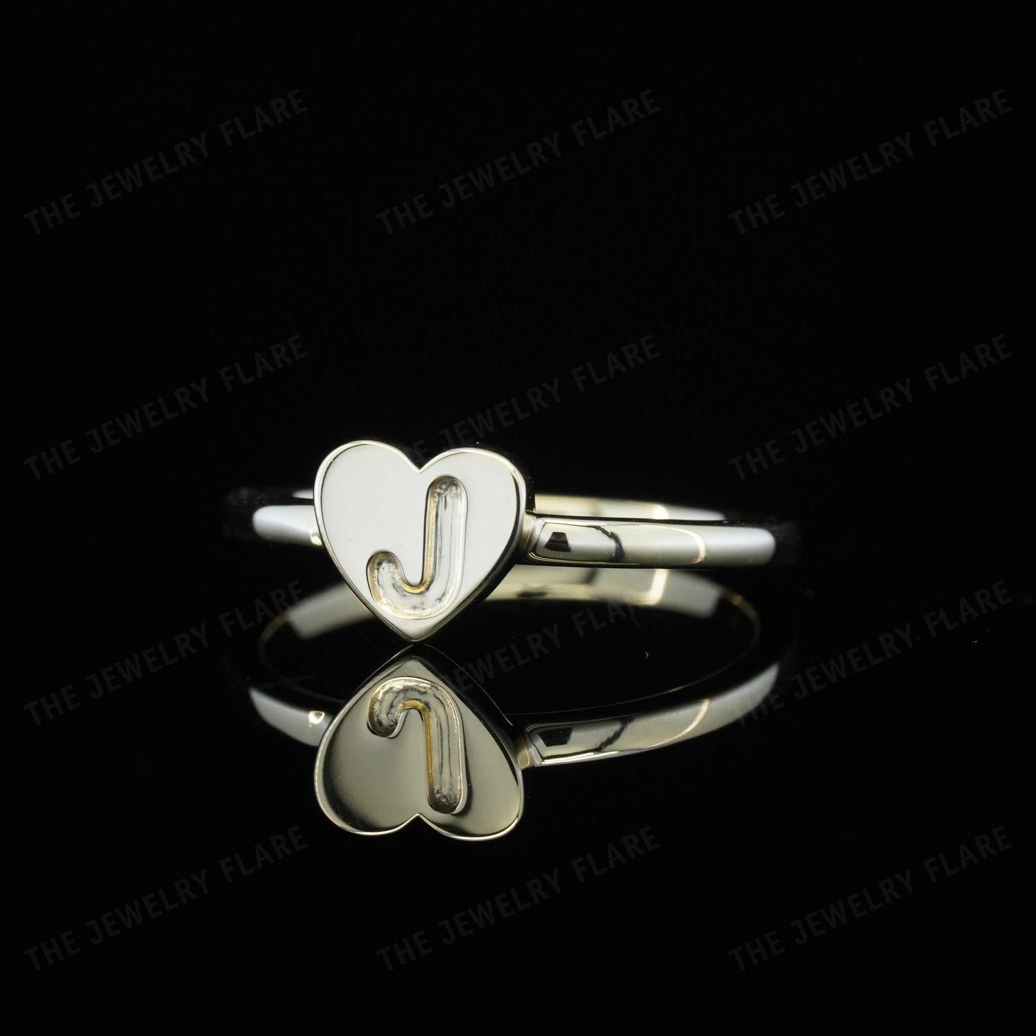 Custom Heart Initial Ring for Kids Personalized Gifts Third