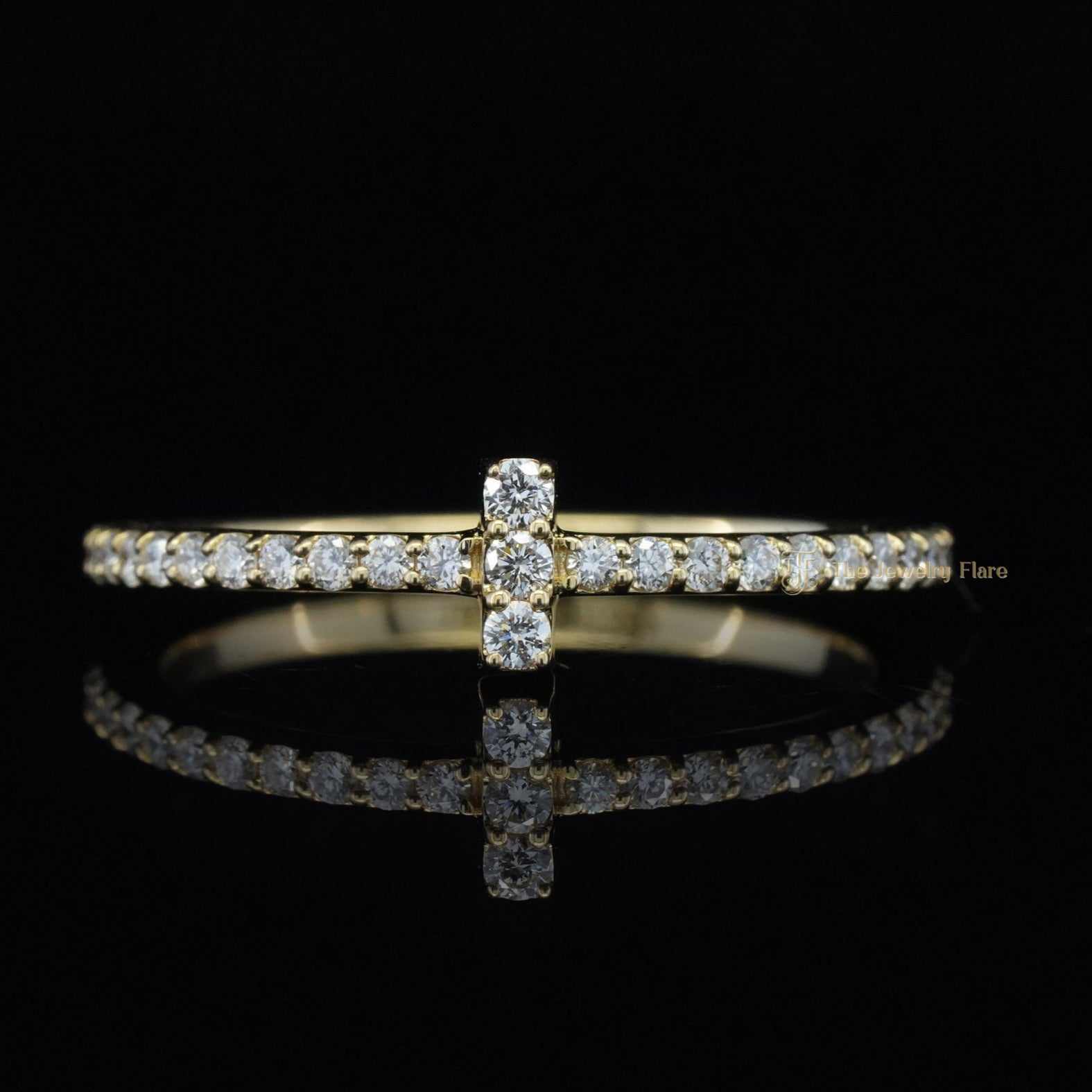 Classic Cross Shaped Diamond Ring