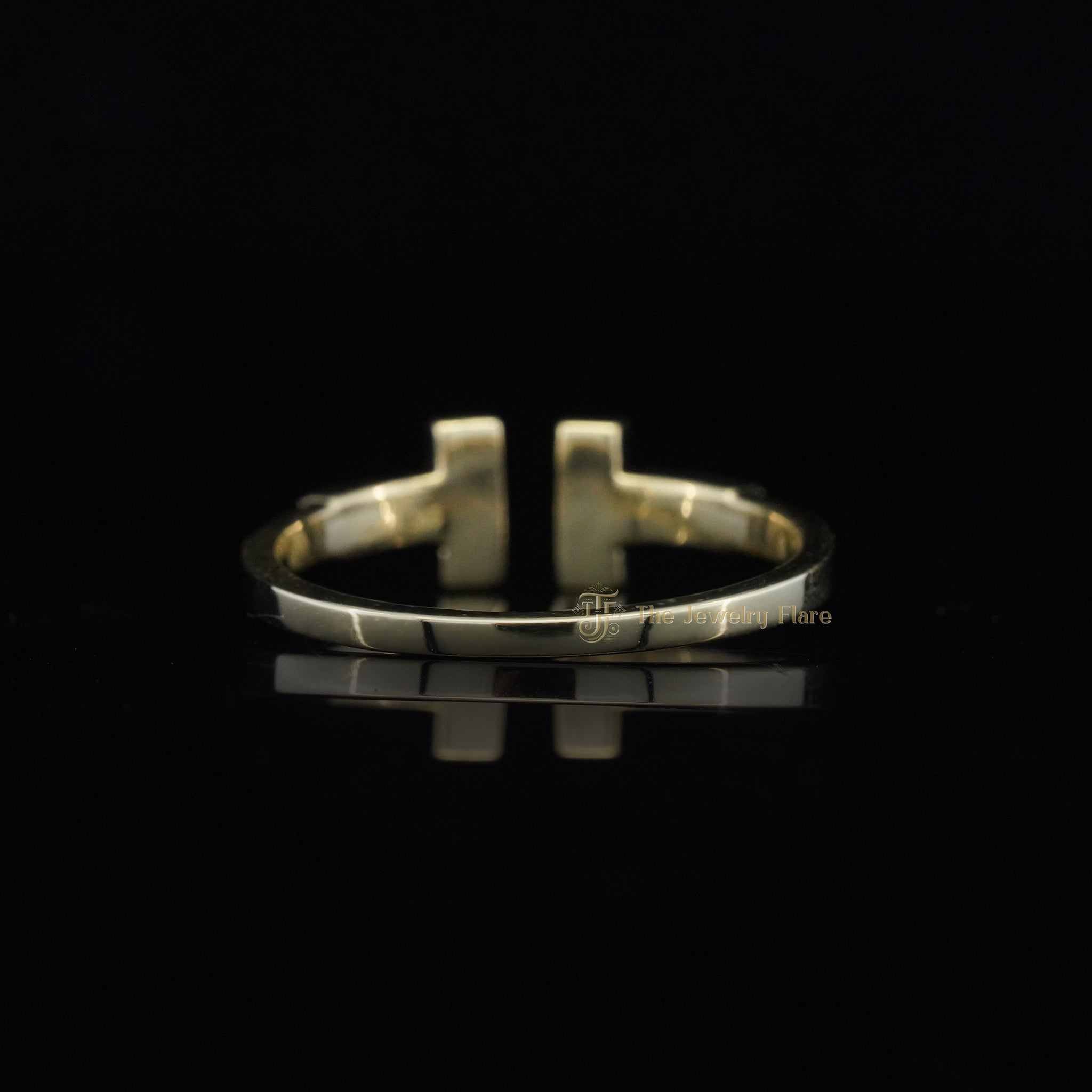 Double T Design Diamond Ring