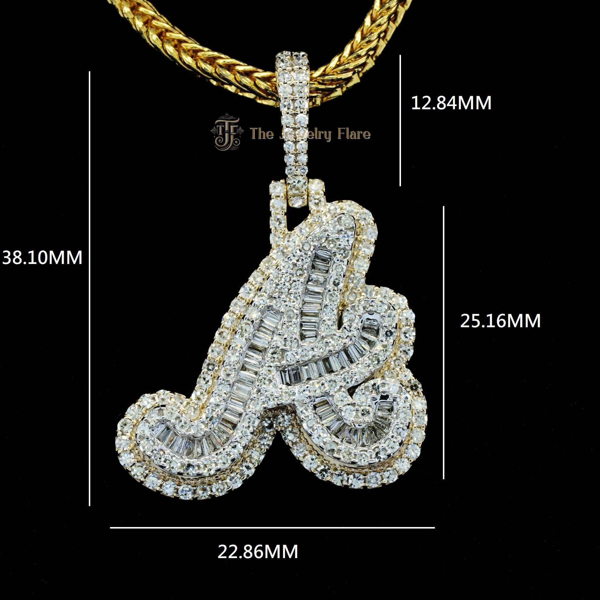 Iced Out Custom Made A Initial Pendant Fifth