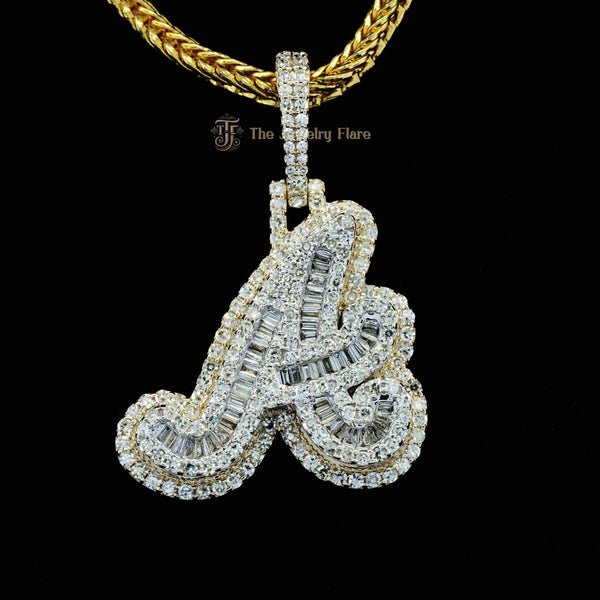 Iced Out Custom Made A Initial Pendant First