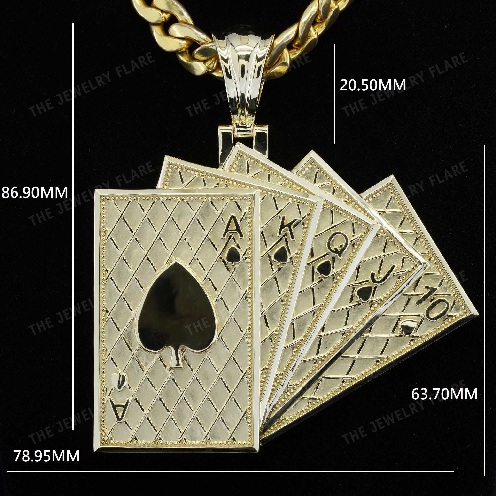 Custom Made Gold Card Pendant Fifth