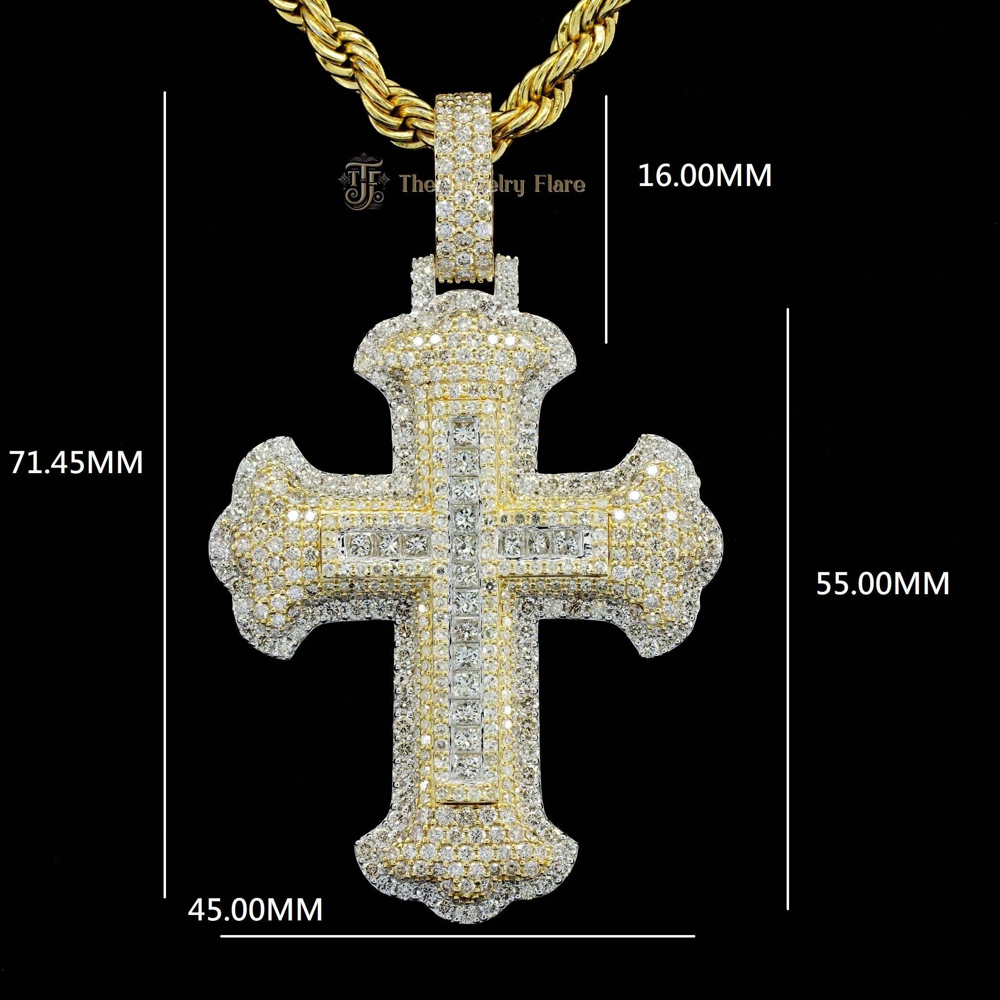 Unisex Hip Hop Iced Out Cross Pendant Fourth