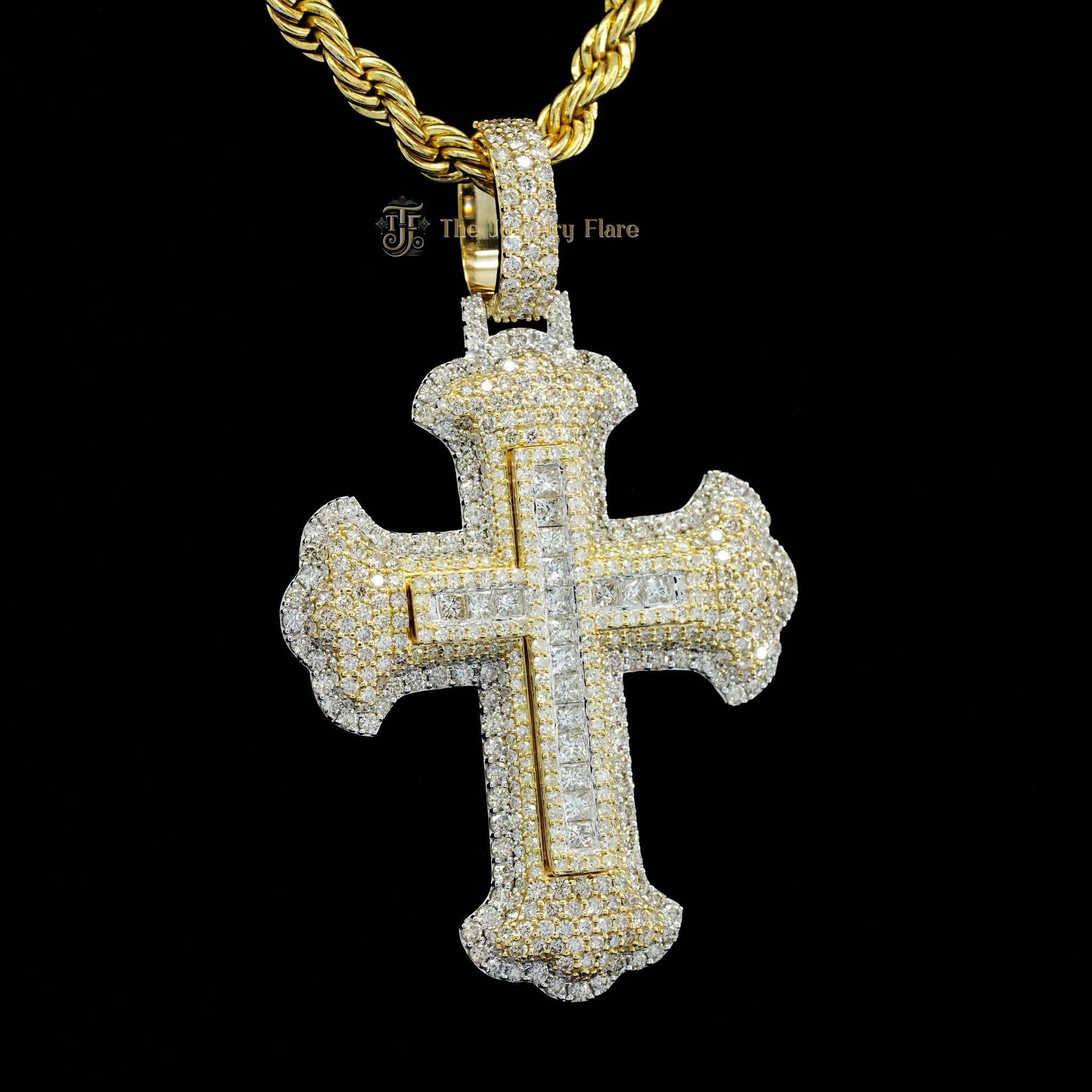 Unisex Hip Hop Iced Out Cross Pendant Seond