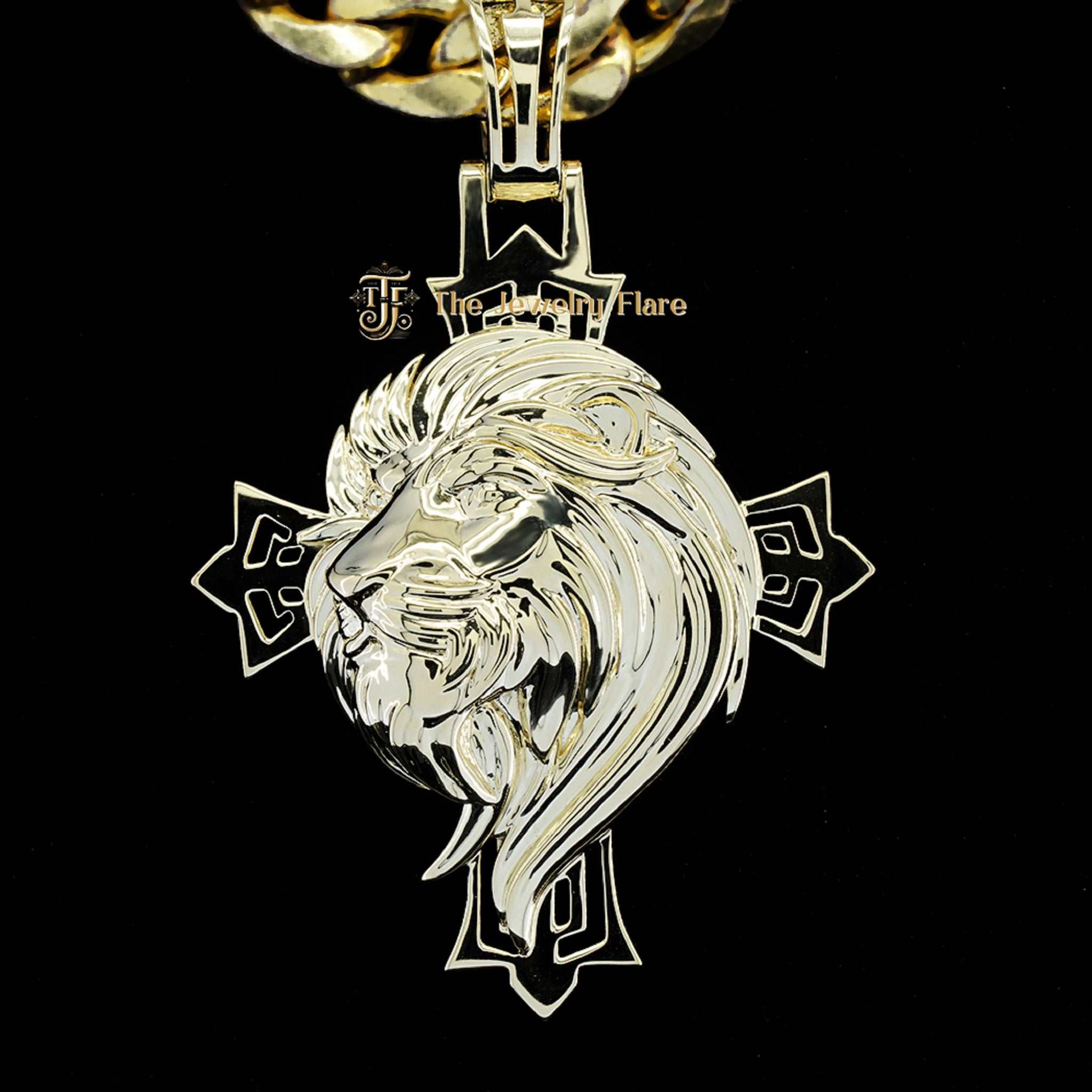 Custom Plain Lion Head Gold Pendant First