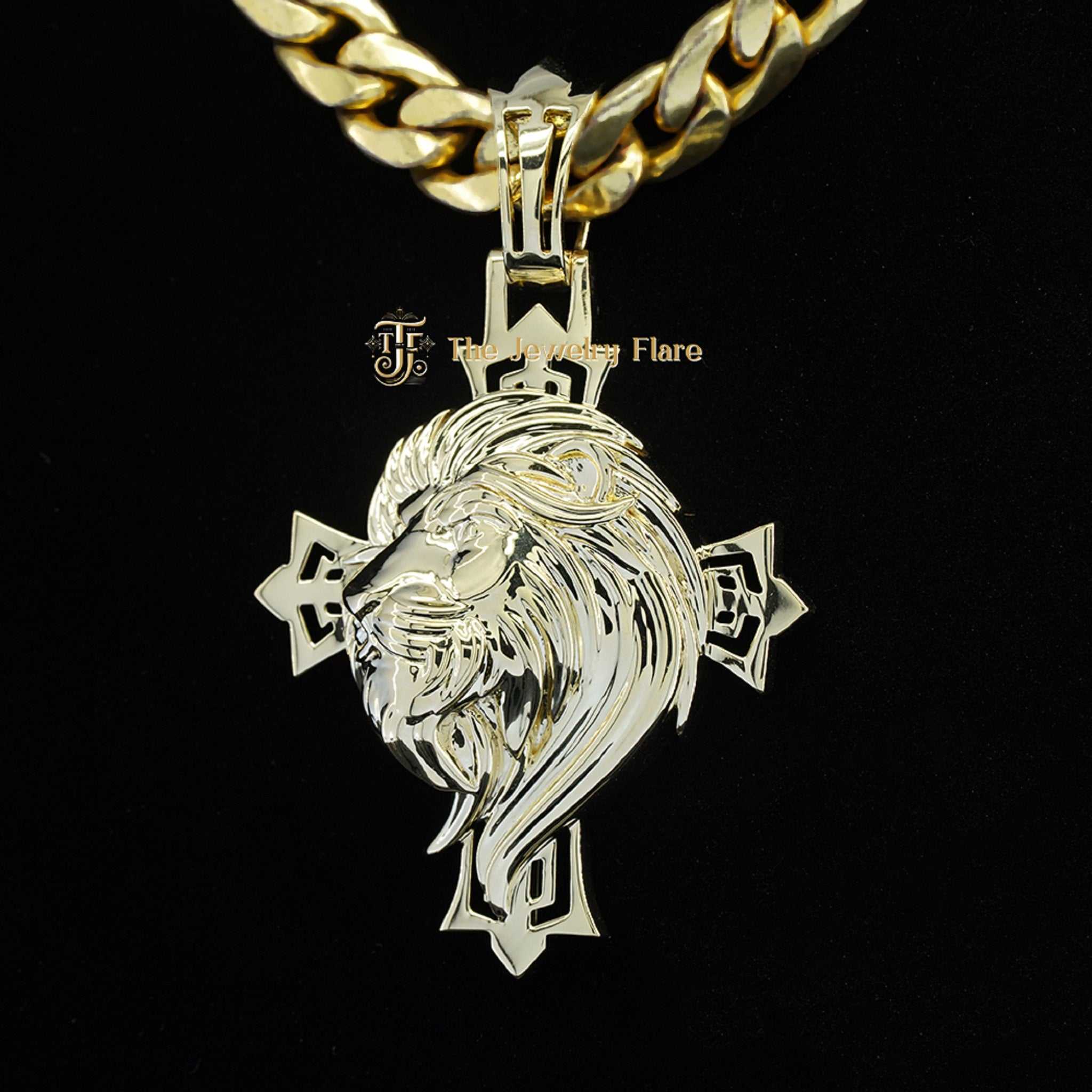 Custom Plain Lion Head Gold Pendant Third