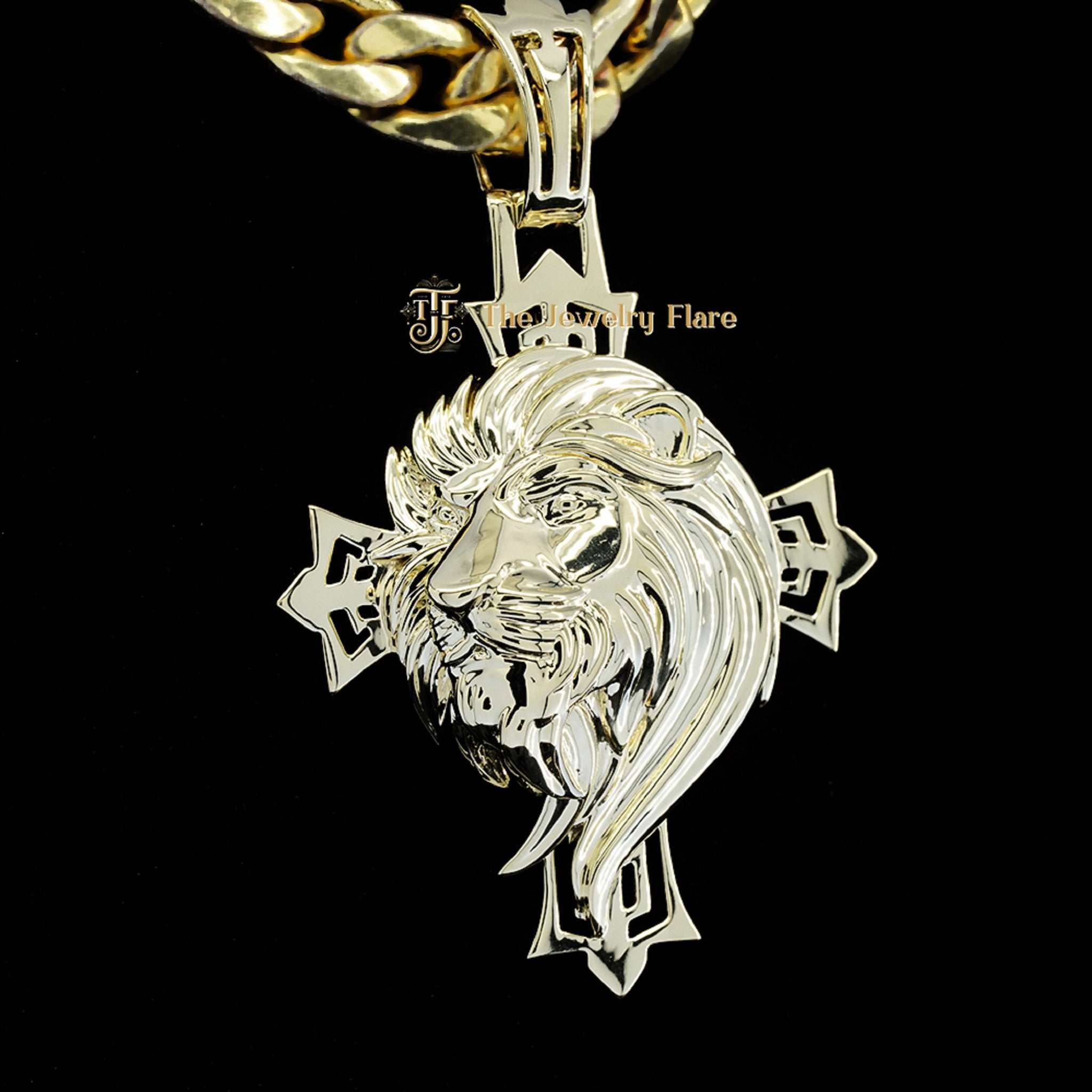 Custom Plain Lion Head Gold Pendant Second