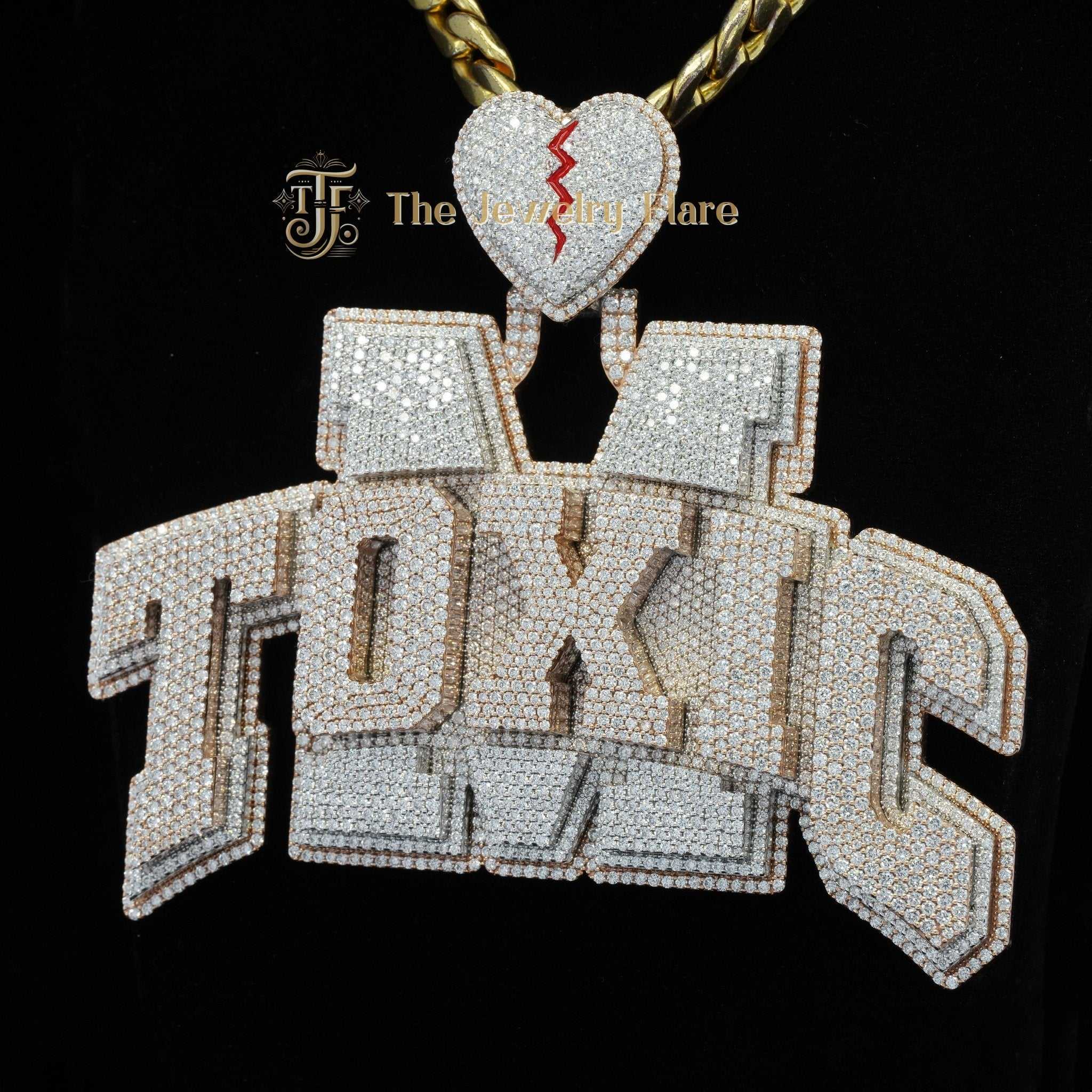 VVS Moissanite Mens Custom Letters Hip Hop Pendant Second