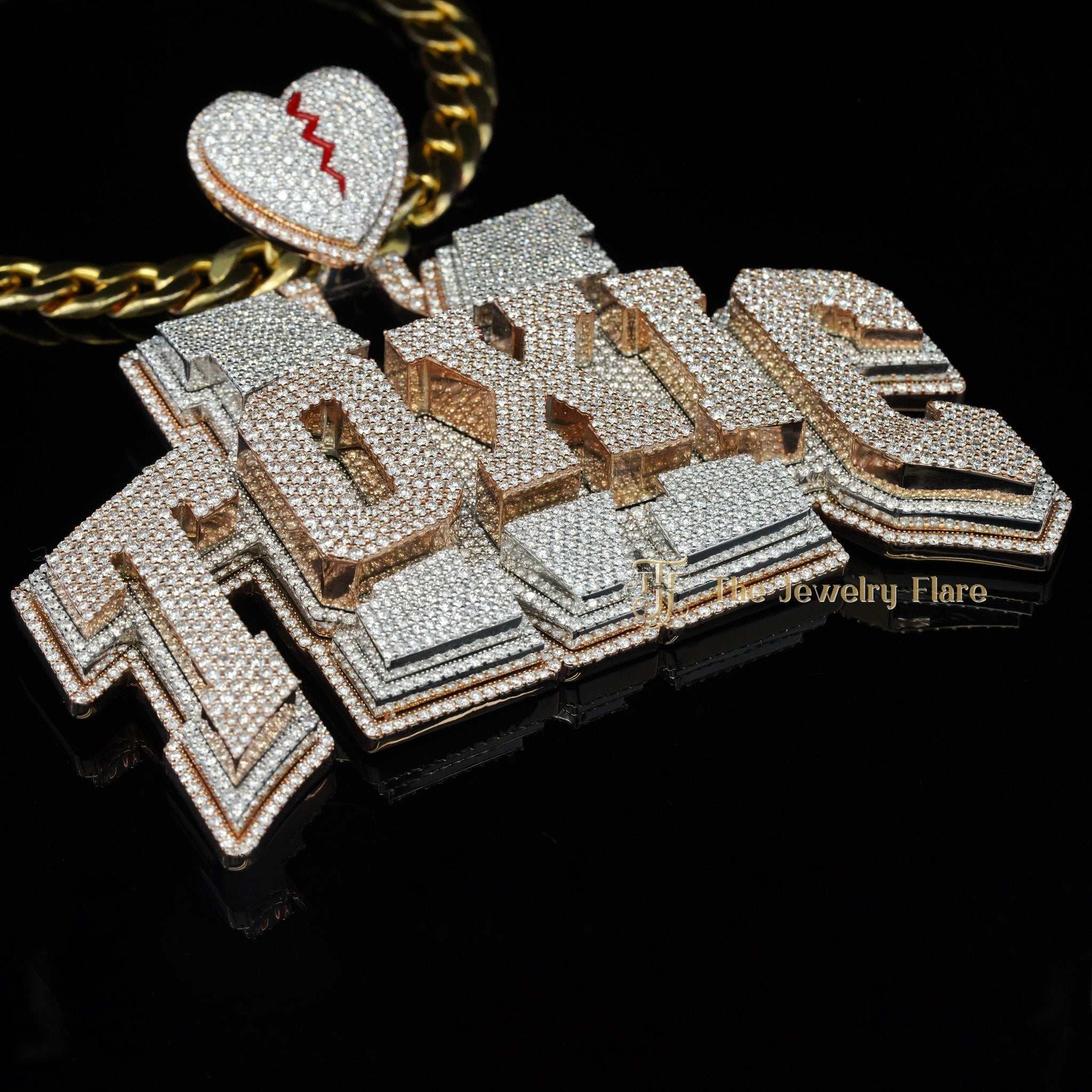 VVS Moissanite Mens Custom Letters Hip Hop Pendant Forth