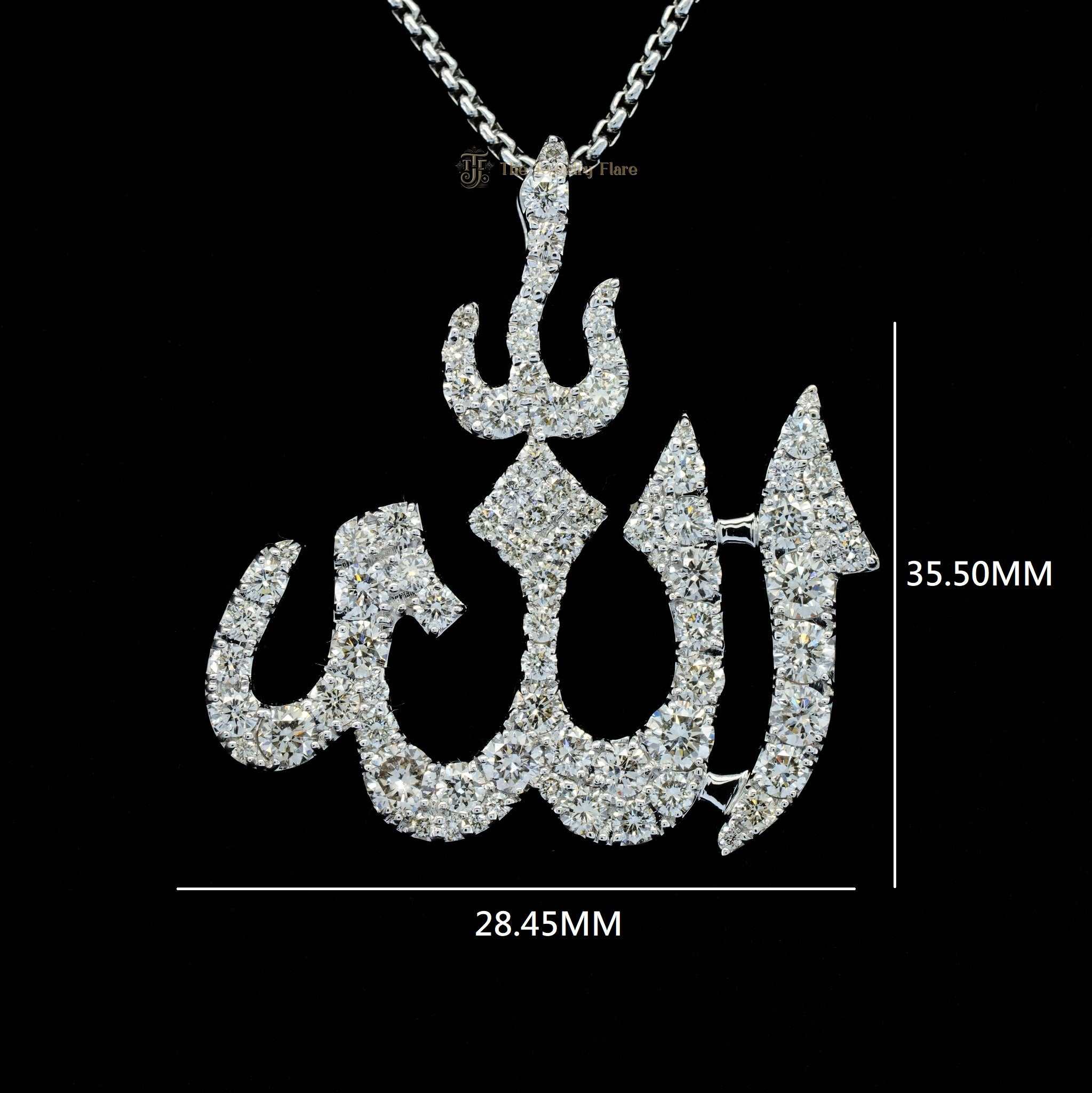 Allah Arabic Diamond Pendant Forth