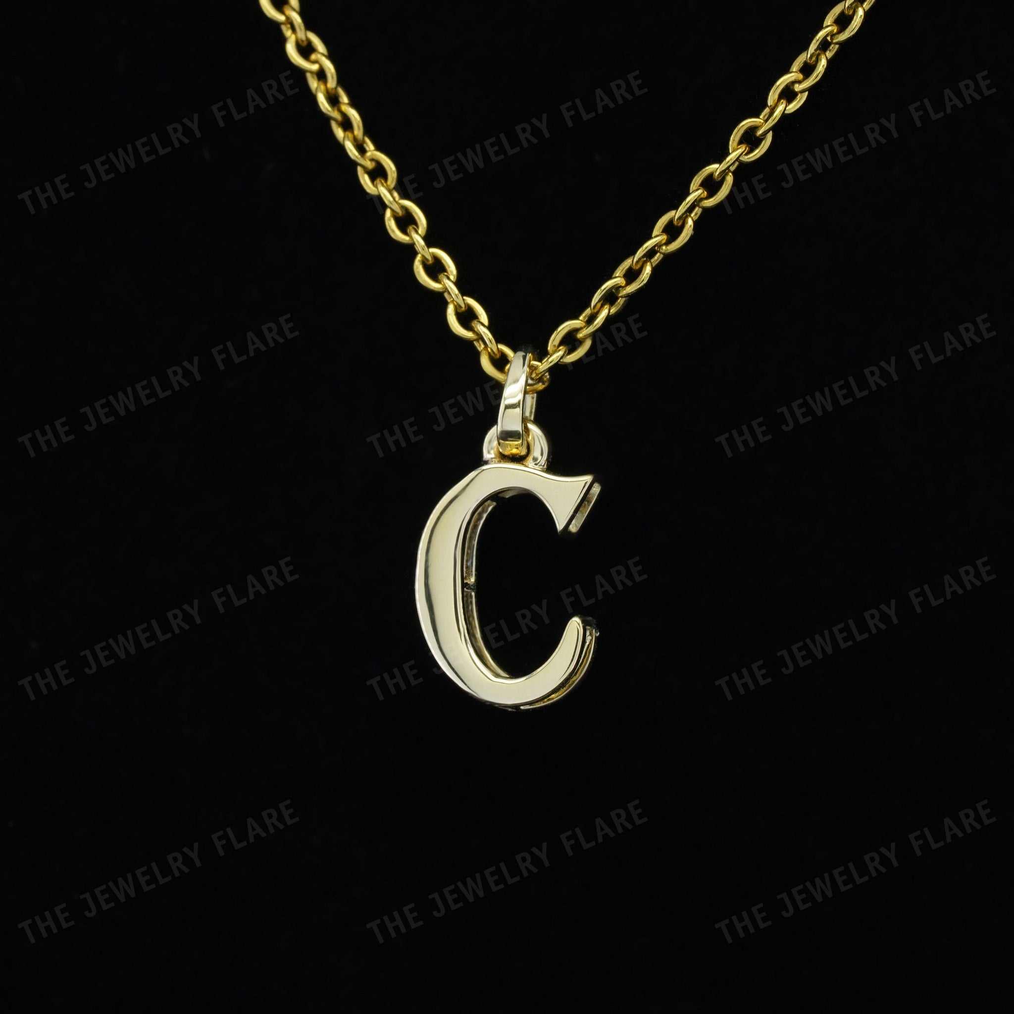 Custom Made C Alphabet Gold Personalized Pendant First