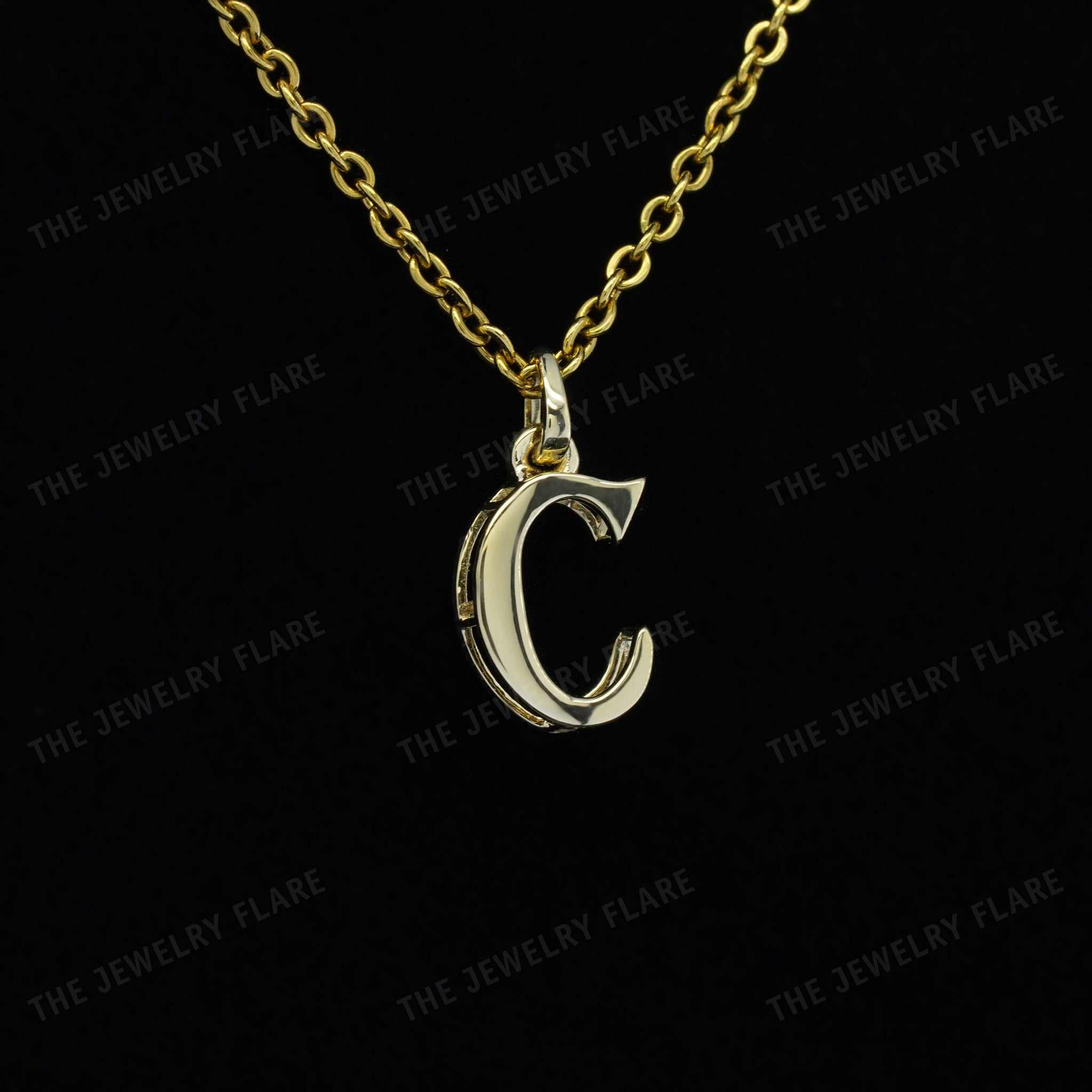Custom Made C Alphabet Gold Personalized Pendant Second