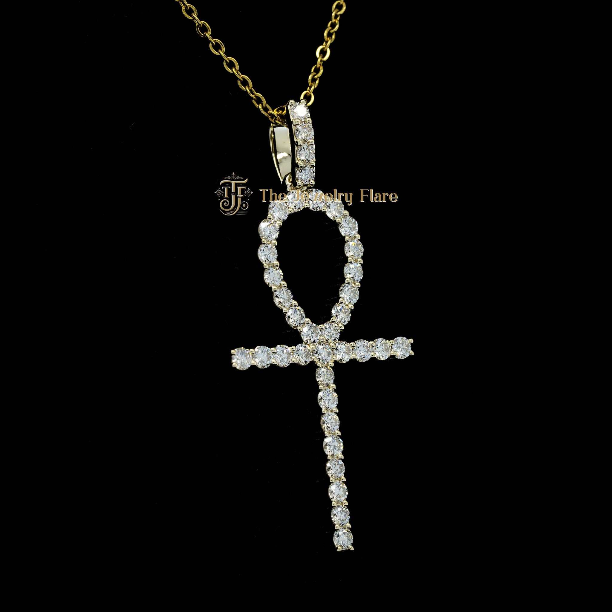 Ankh Unisex Diamond Pendant Third