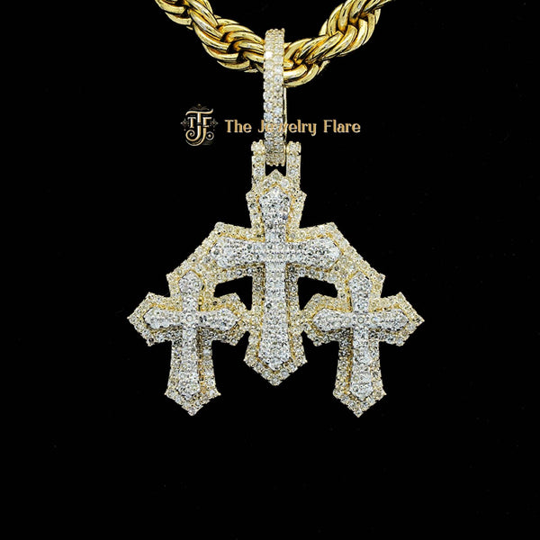 3 Fully Iced Out Cross Pendant First