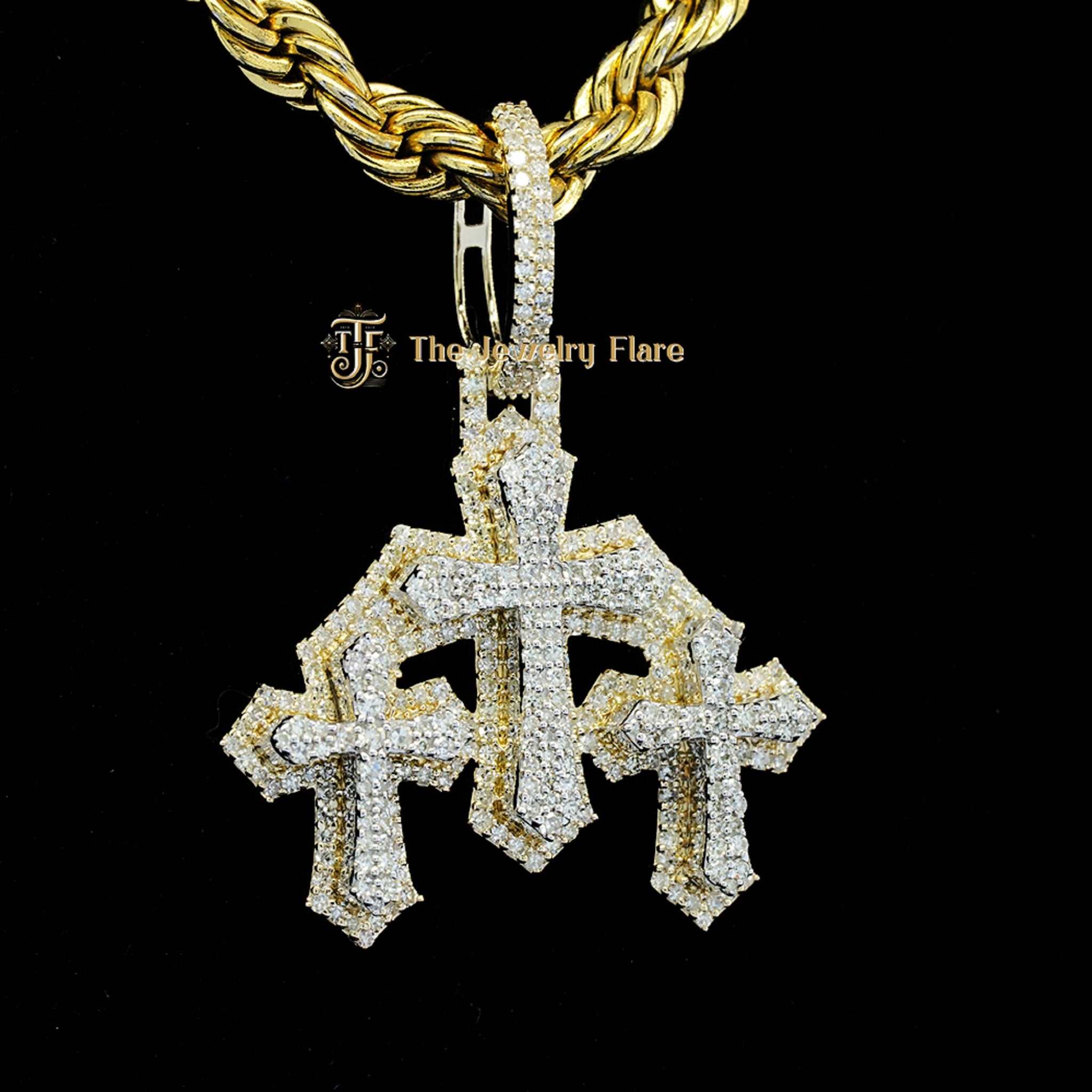 3 Fully Iced Out Cross Pendant Second