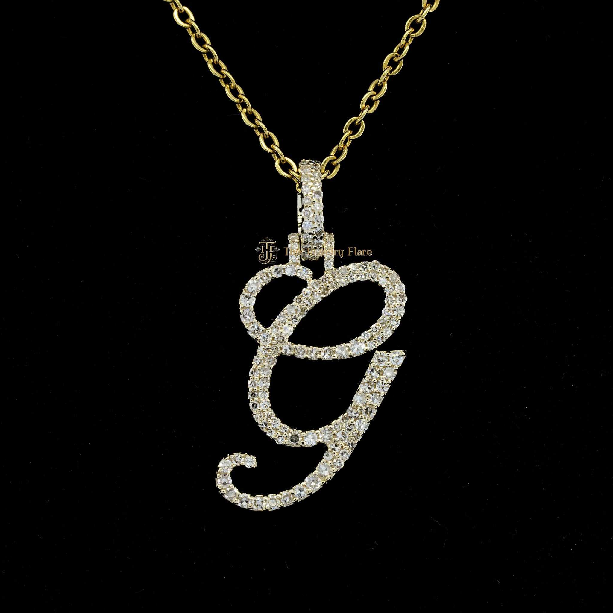 Iced Out G Initial Unisex Pendant Second