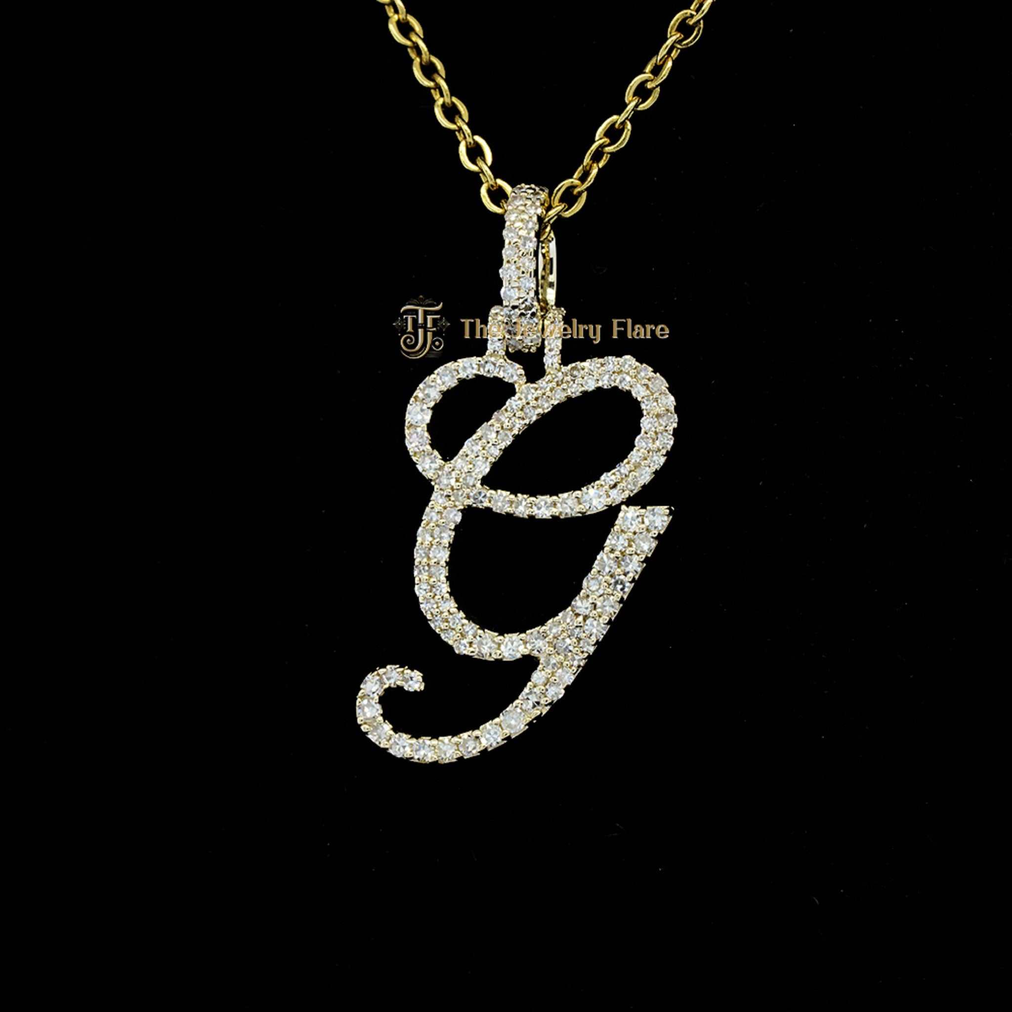 Iced Out G Initial Unisex Pendant Third