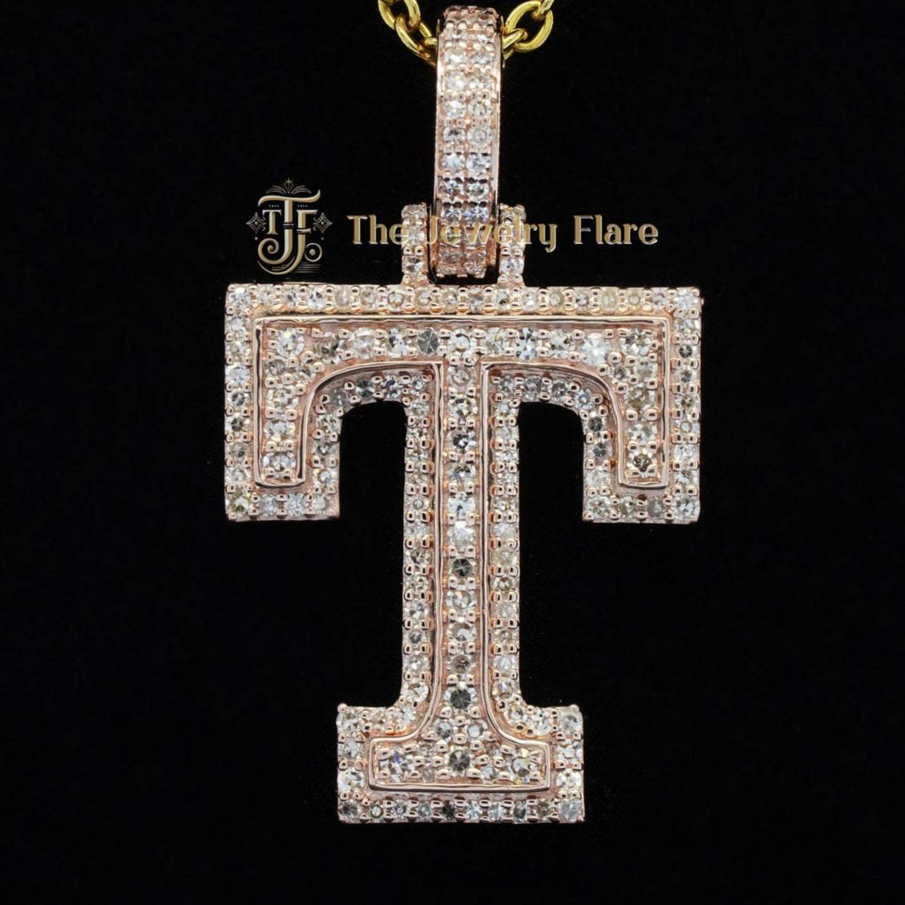 Iced Out T Initial Diamond Pendant First