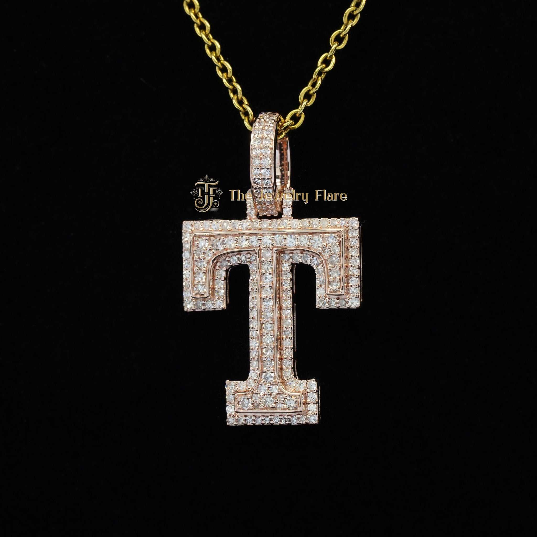 Iced Out T Initial Diamond Pendant Fourth