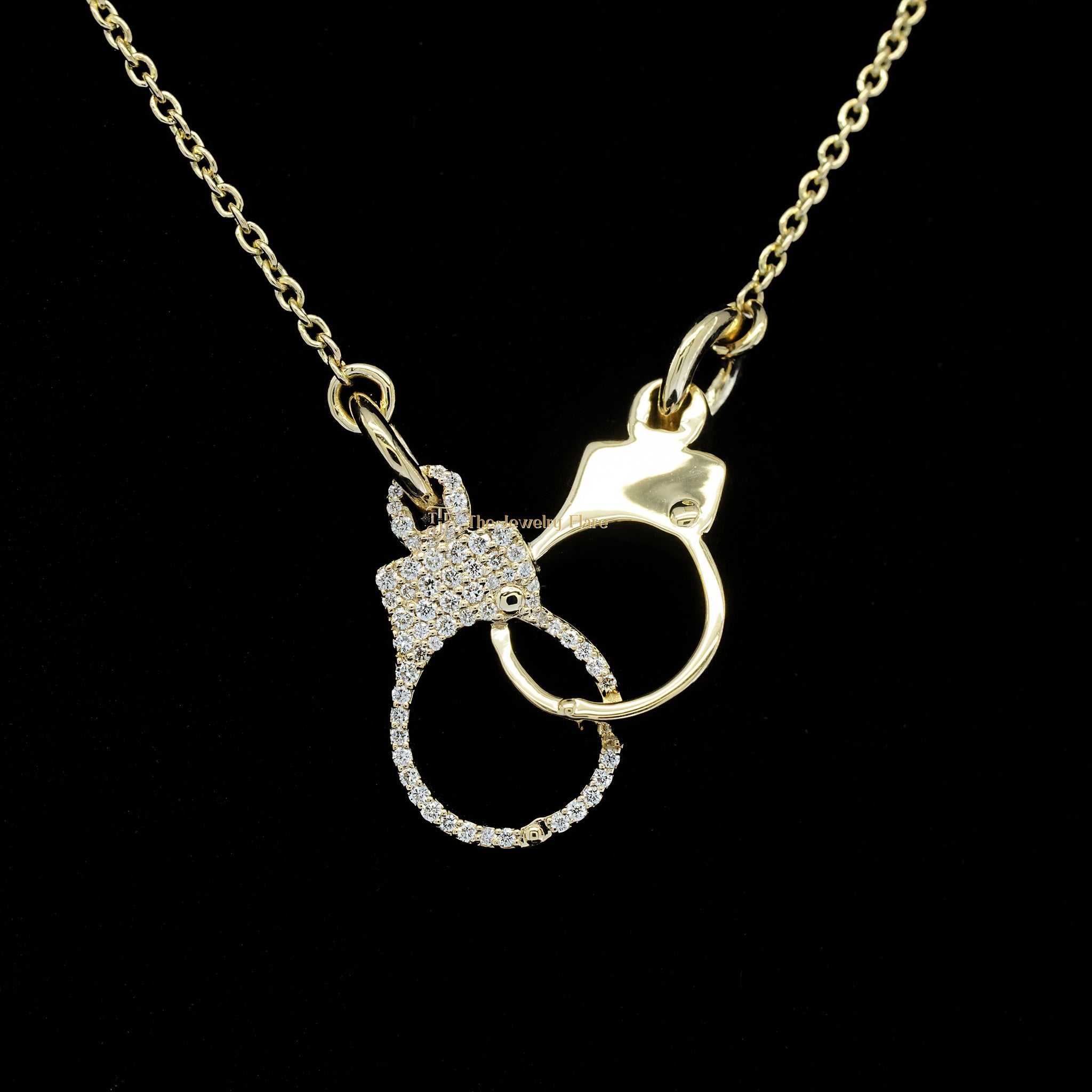 Hip Hop Round Diamond Handcuff Shape Pendant