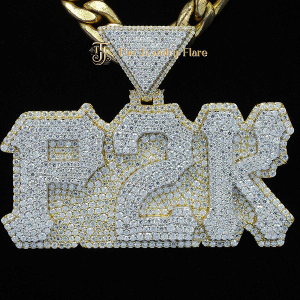 Custom P2K Fully Iced Out Moissanite Diamond Pendant