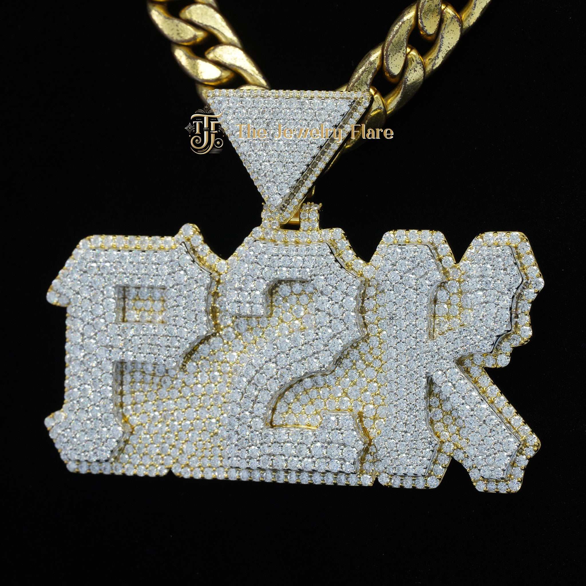 Custom P2K Fully Iced Out Moissanite Diamond Pendant