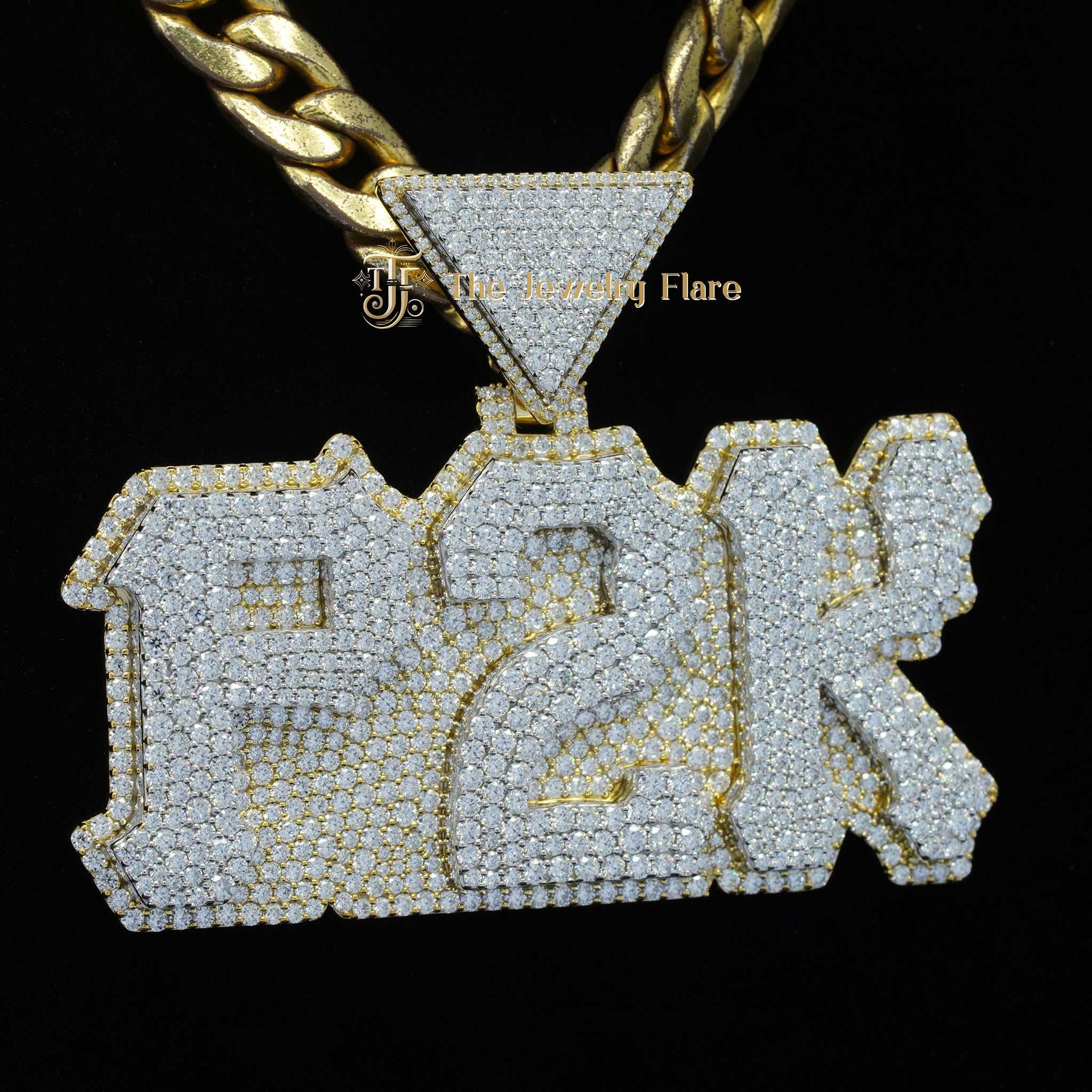 Custom P2K Fully Iced Out Moissanite Diamond Pendant