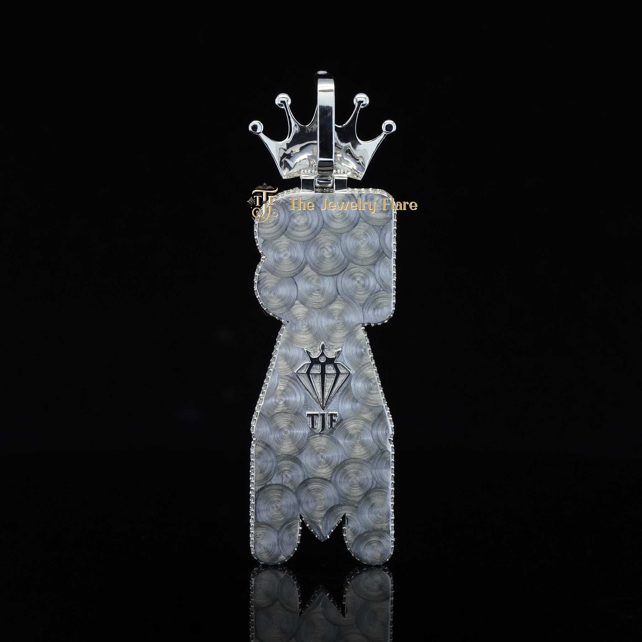 Custom BAM Crown Fully Iced Out Moissanite Pendant for Men