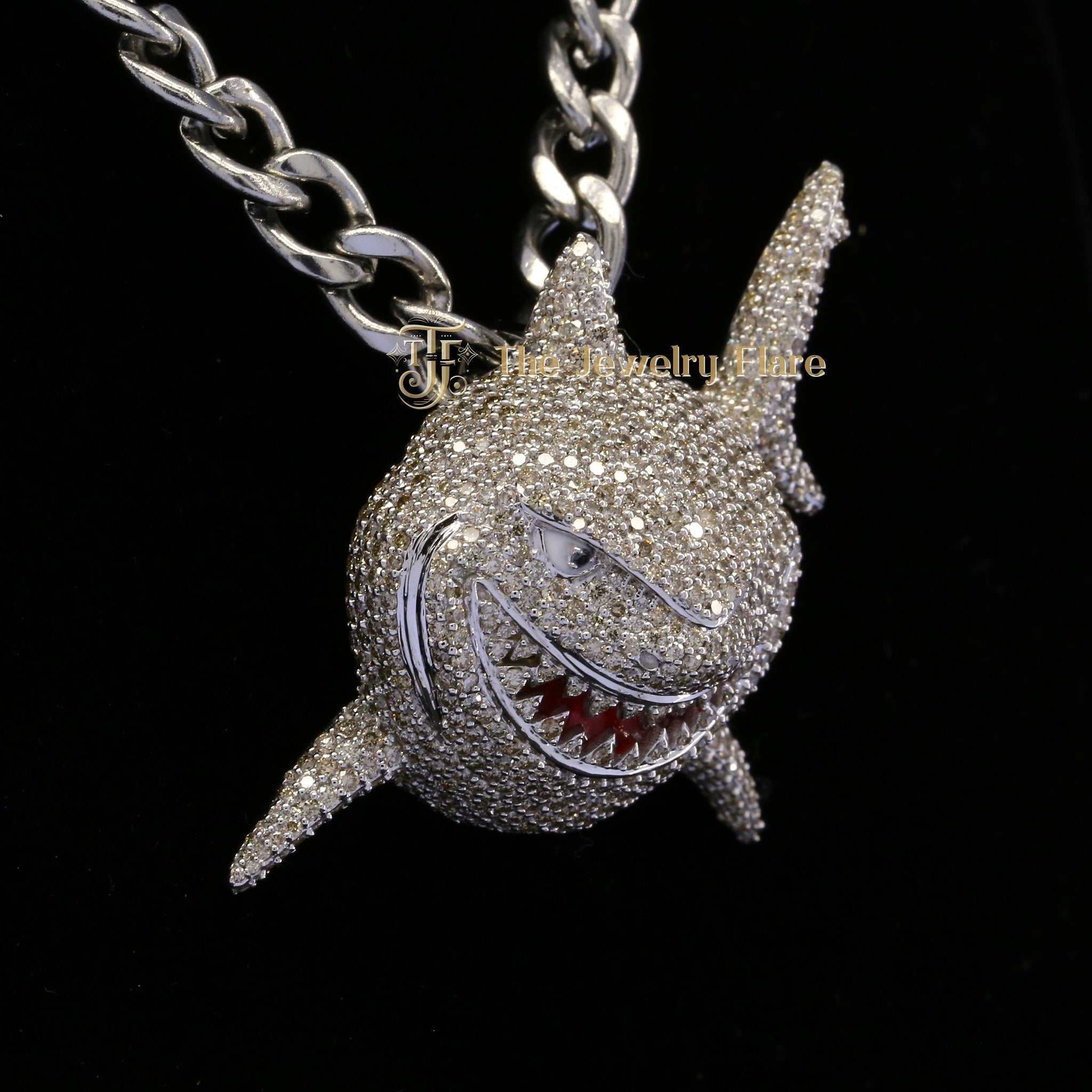 Custom Shark VVS Moissanite Pendant Third