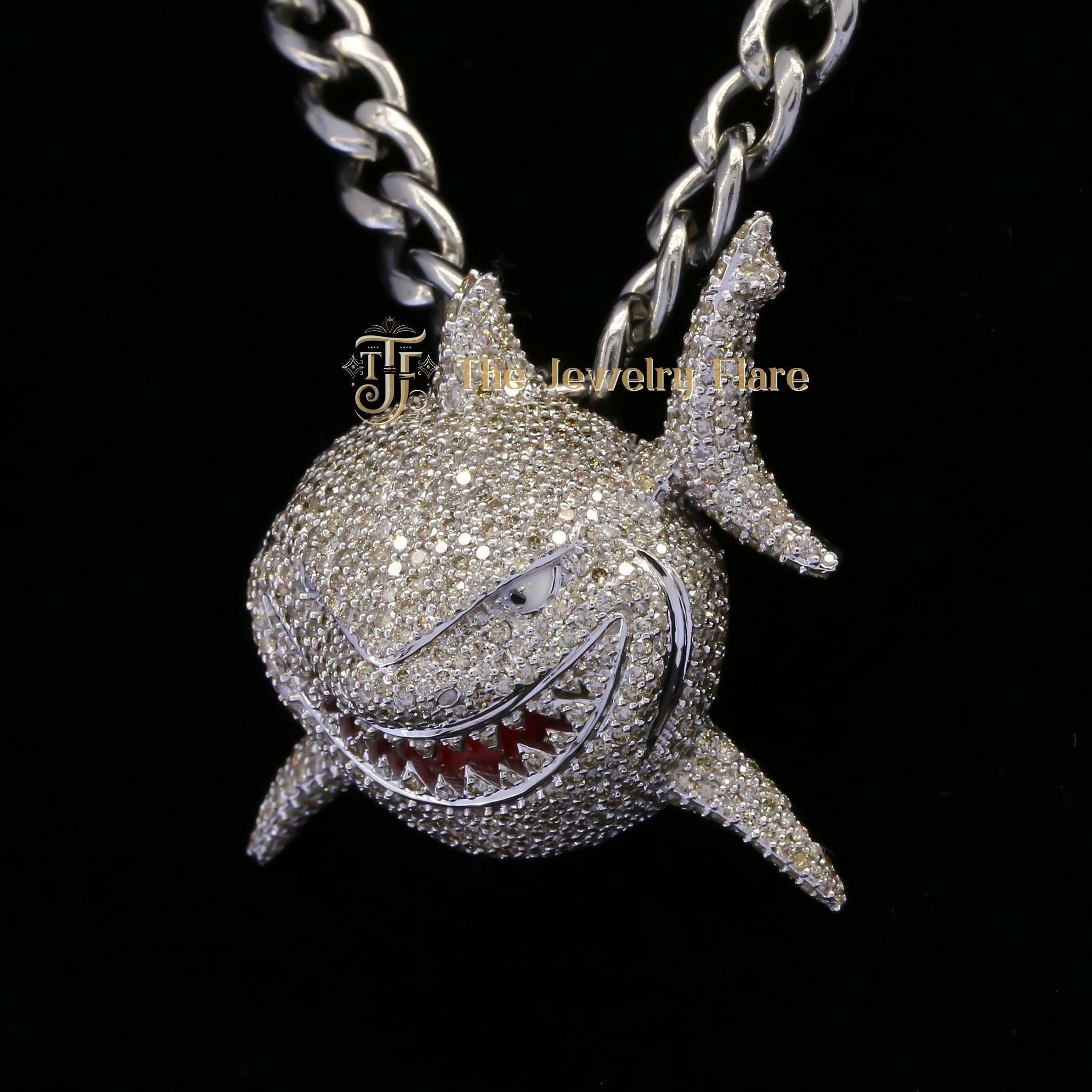 Custom Shark VVS Moissanite Pendant Forth