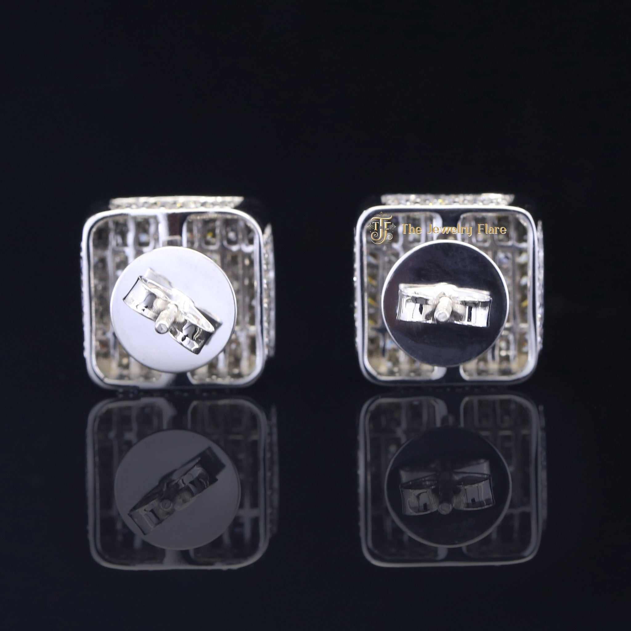 Iced Out Mens Stud Earrings