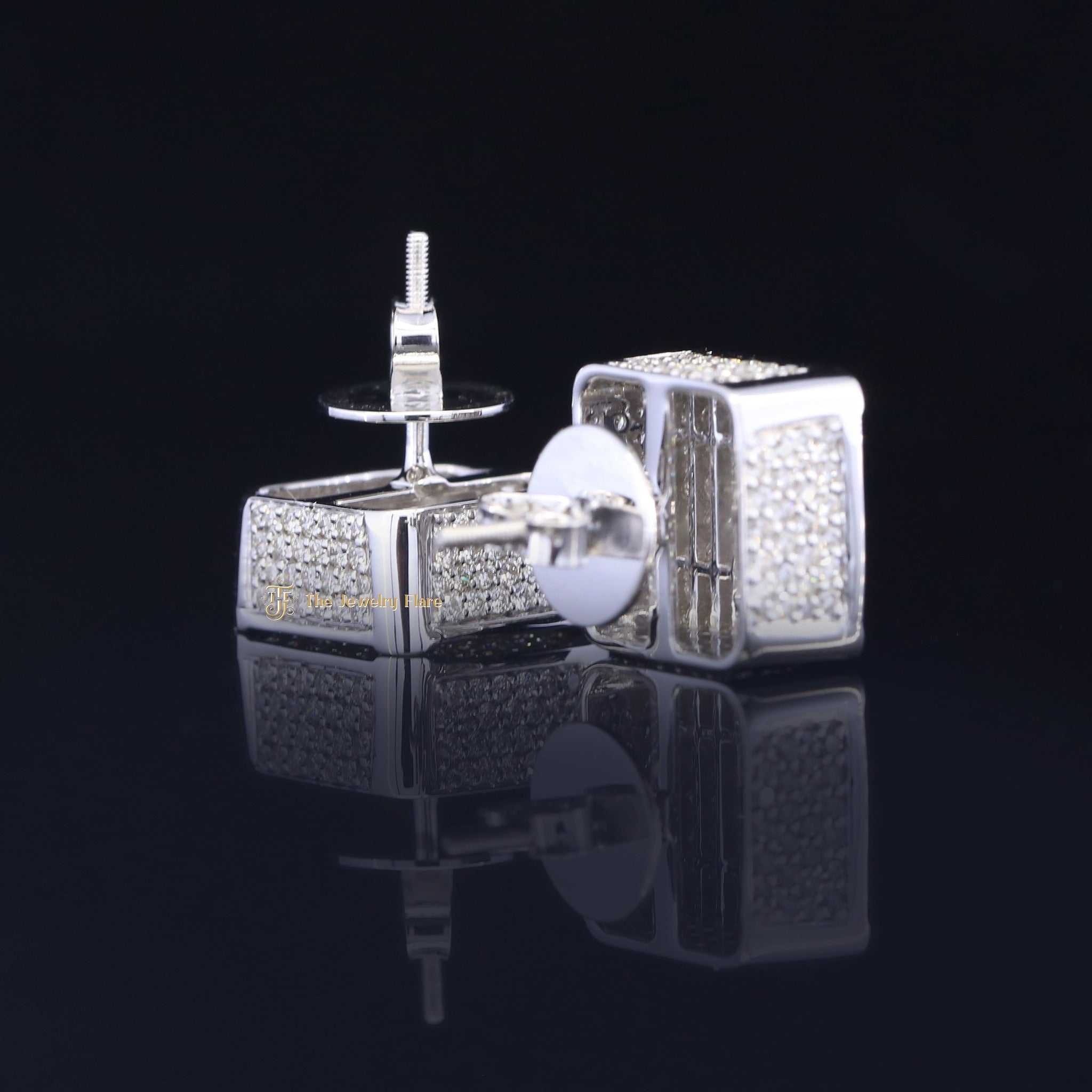 Iced Out Mens Stud Earrings