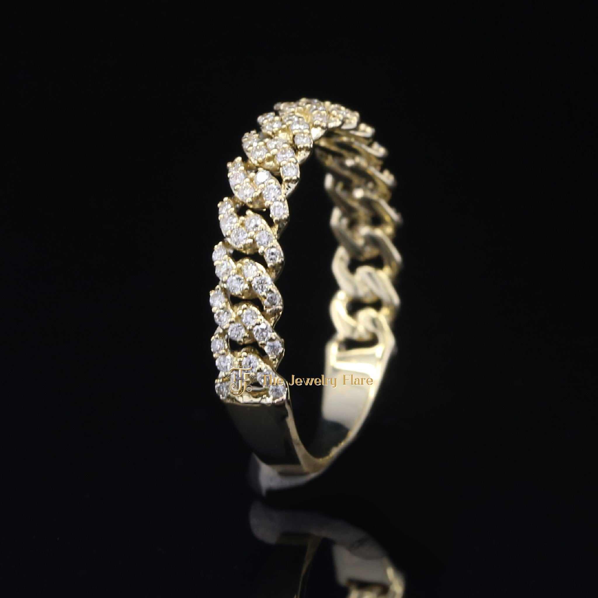 Miami Cuban Link Chain Women Ring Six