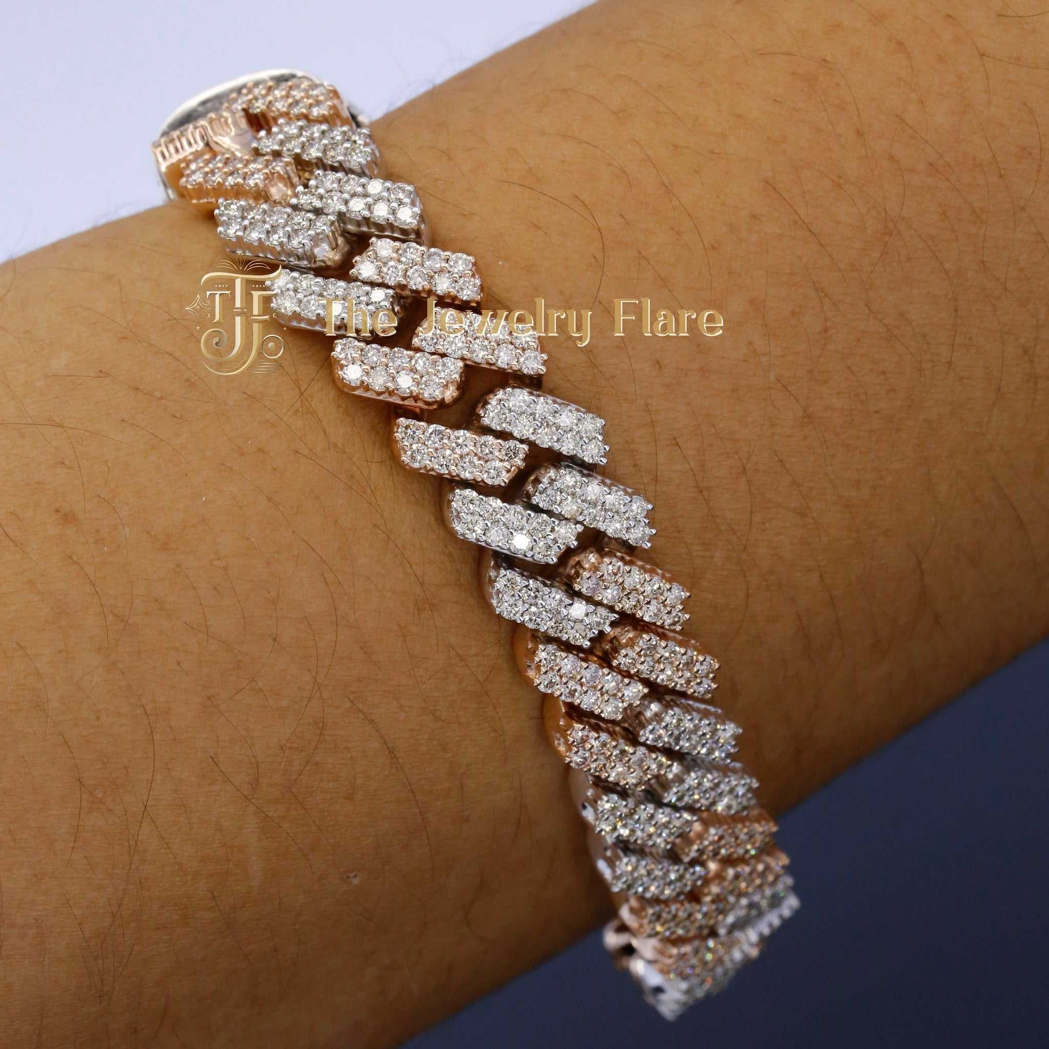 Two Tone Miami Cuban Diamond Bracelet Forth