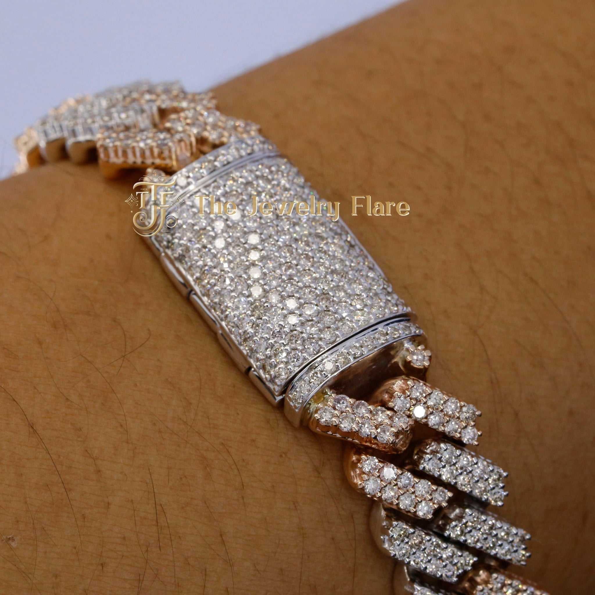 Two Tone Miami Cuban Diamond Bracelet Fifth