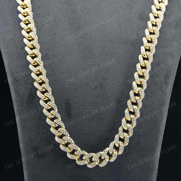 Moissanite Diamond Hip Hop Mens Cuban Chain Necklace First