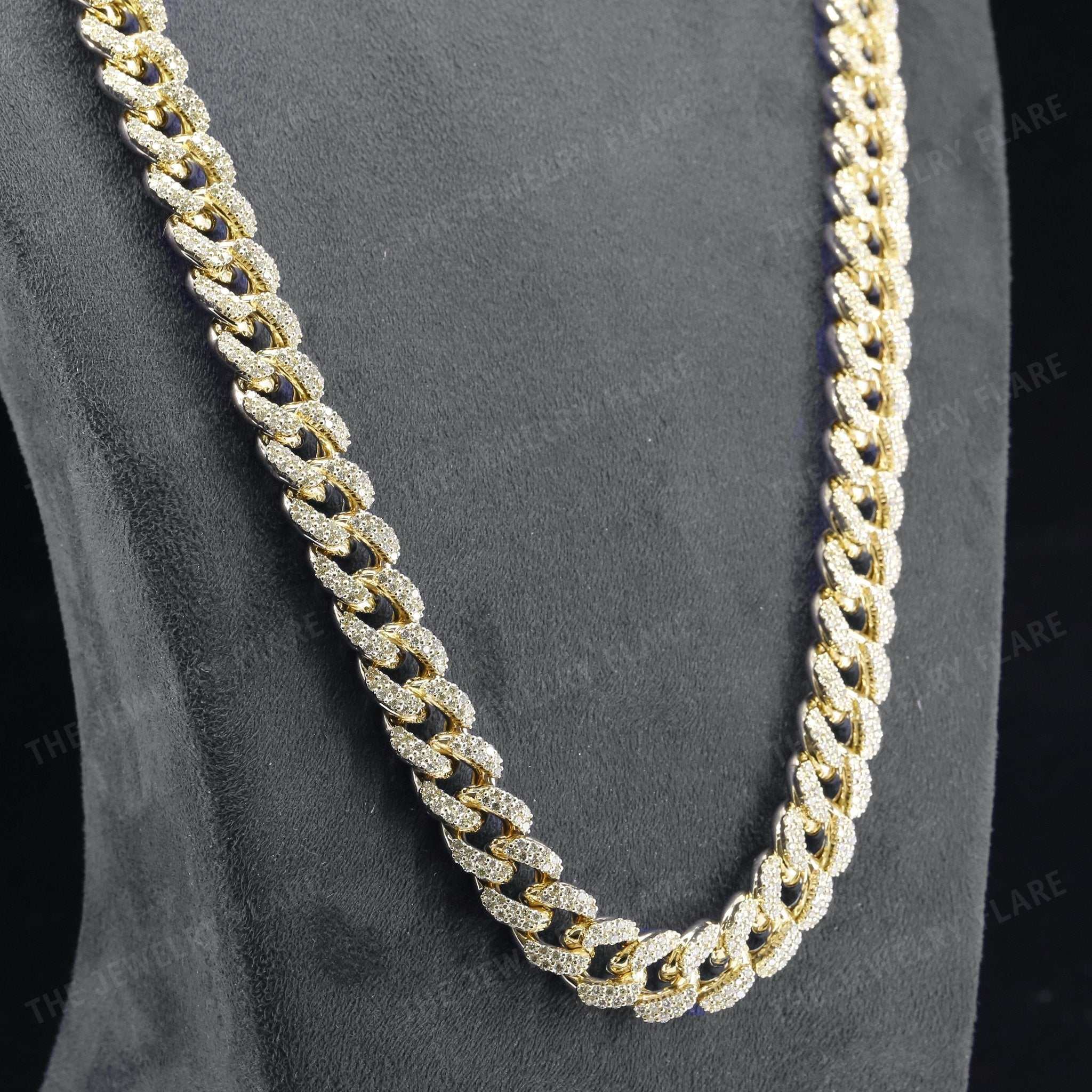 Moissanite Diamond Hip Hop Mens Cuban Chain Necklace Second