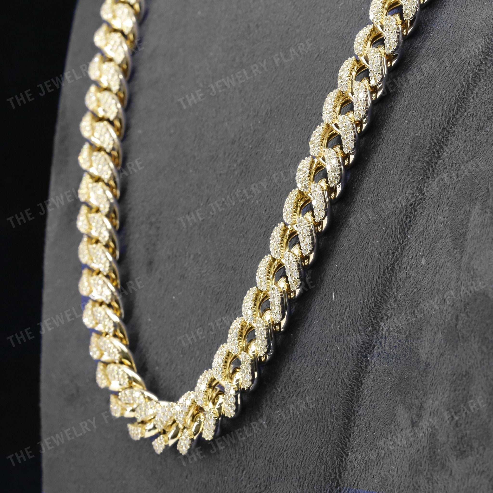 Moissanite Diamond Hip Hop Mens Cuban Chain Necklace Third