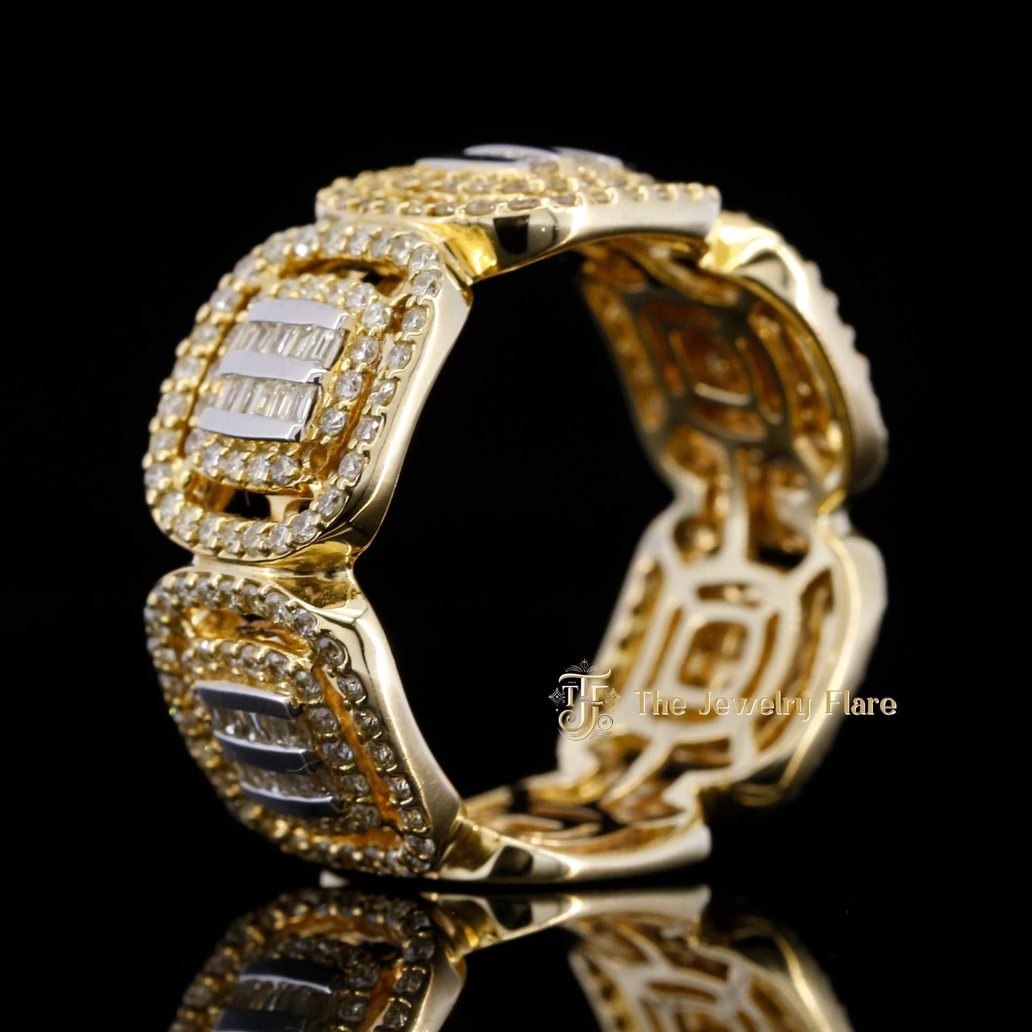 Two Tone Mens Hip Hop Diamond Ring Second