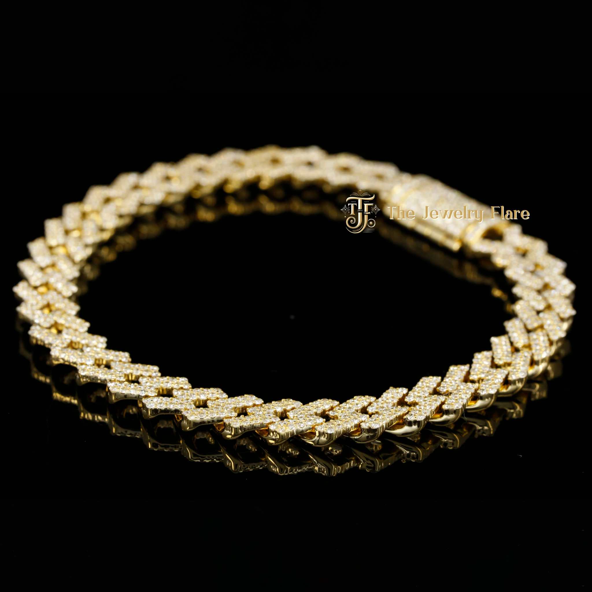 Natural Round Diamond Cuban Bracelet Fifth