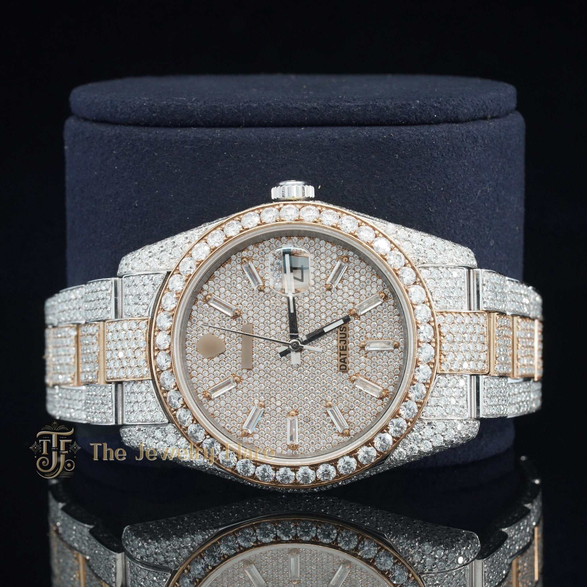 Iced Out Fully Automatic Moissanite Wrist Watch Eight