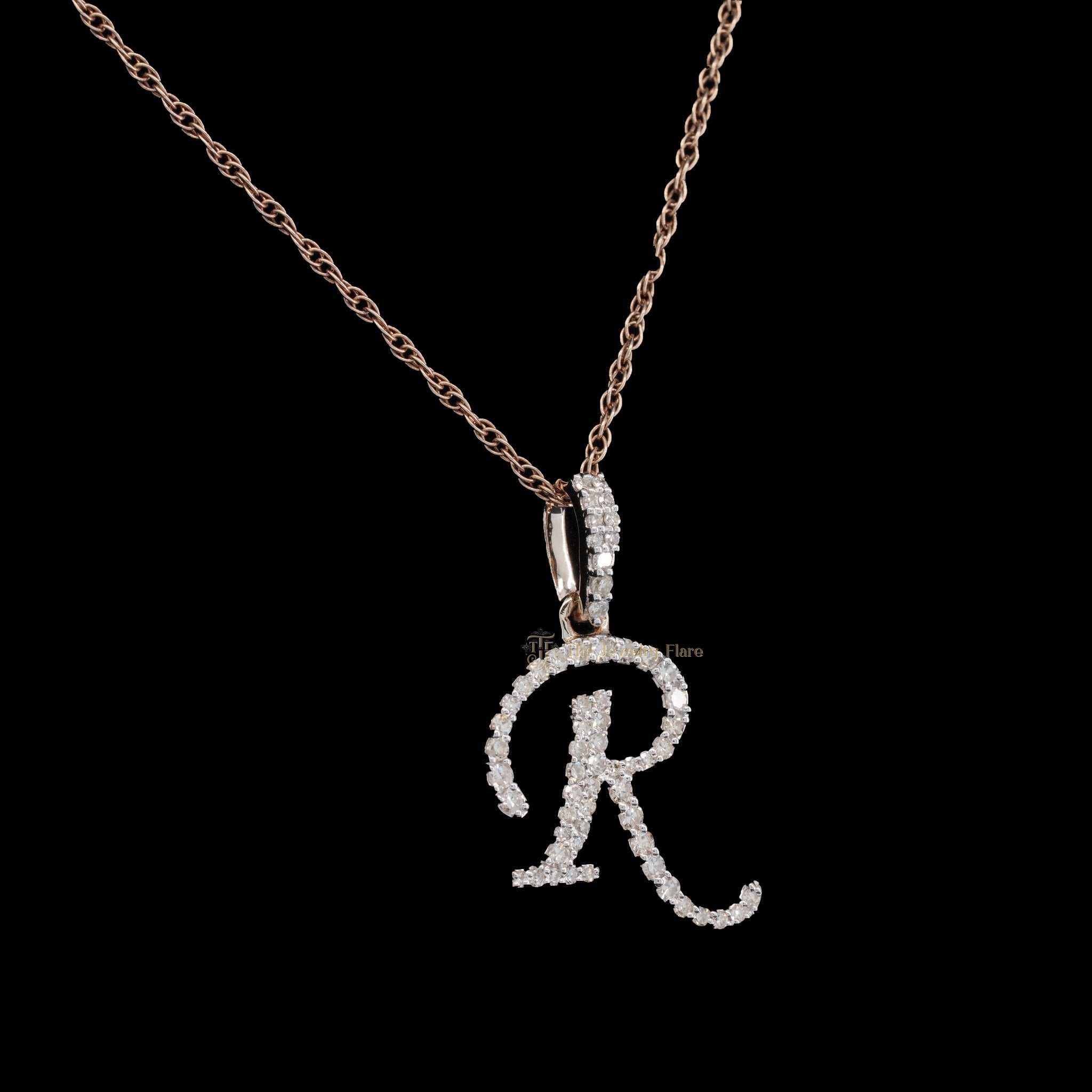 Custom Made R Initial Pendant Six